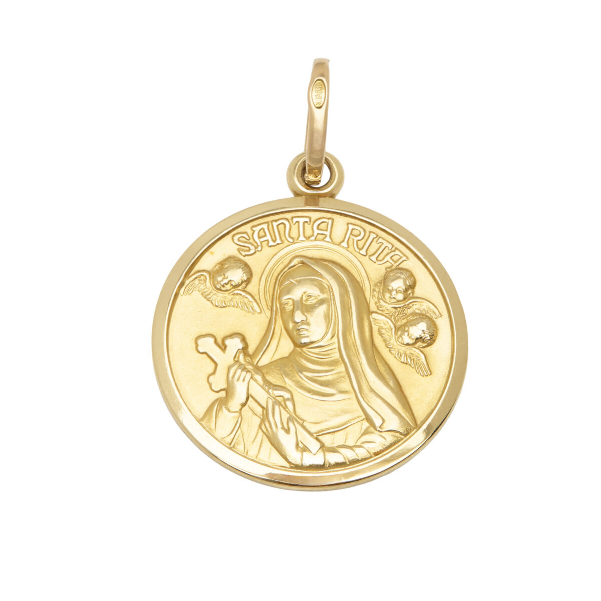 Ciondolo santa rita in oro giallo 18 kt-1