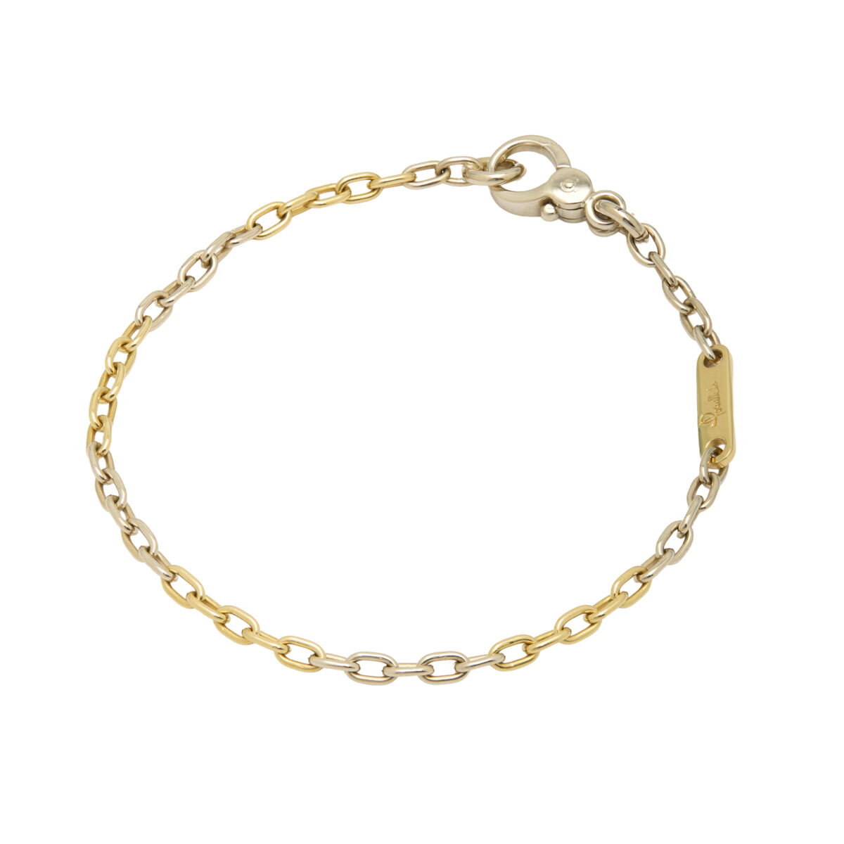 Bracciale pomellato oro gialloe bianco 18 kt-1