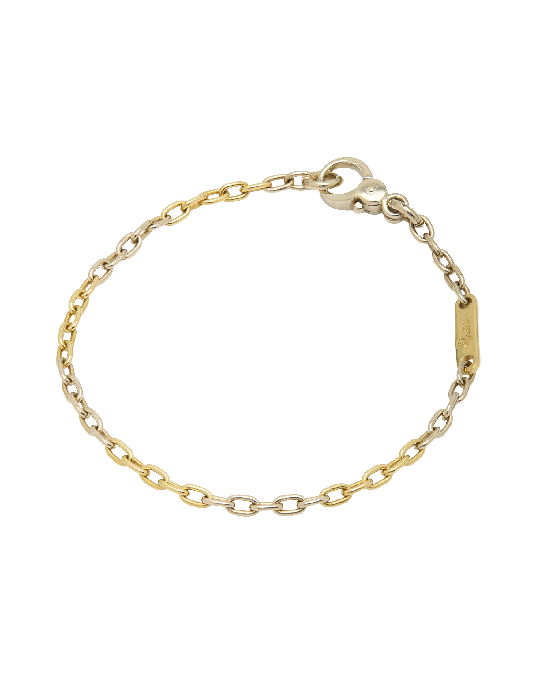 Bracciale pomellato oro gialloe bianco 18 kt-1