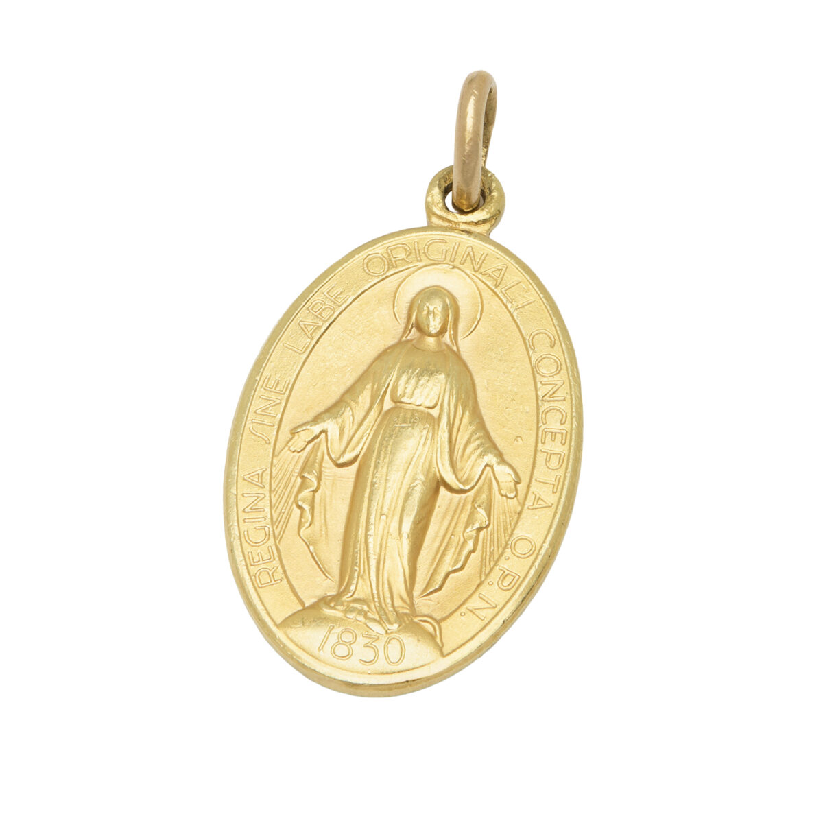 Ciondolo madonna di lourdes in oro giallo 18 kt-1