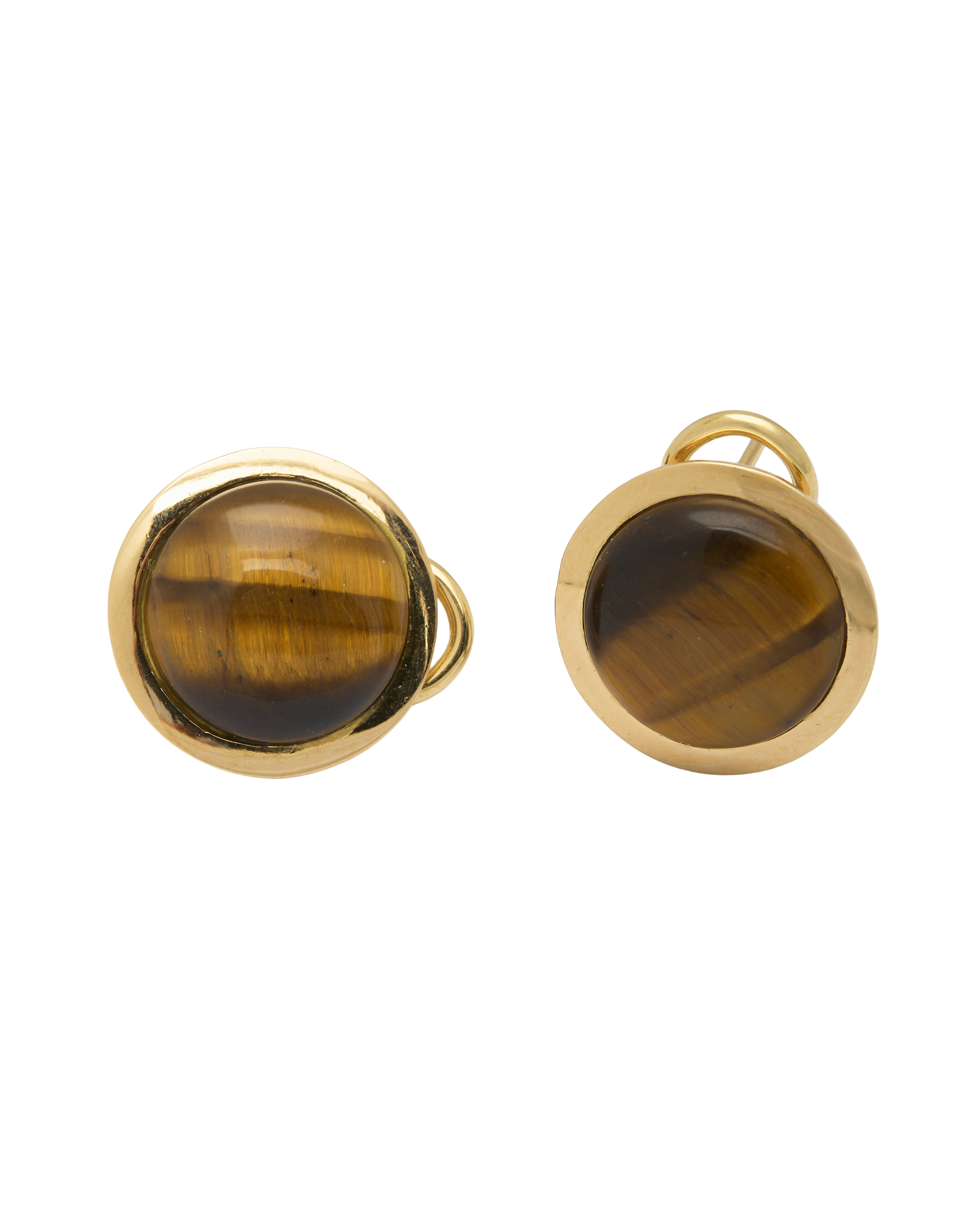 Orecchini oro giallo con occhio di tigre-2