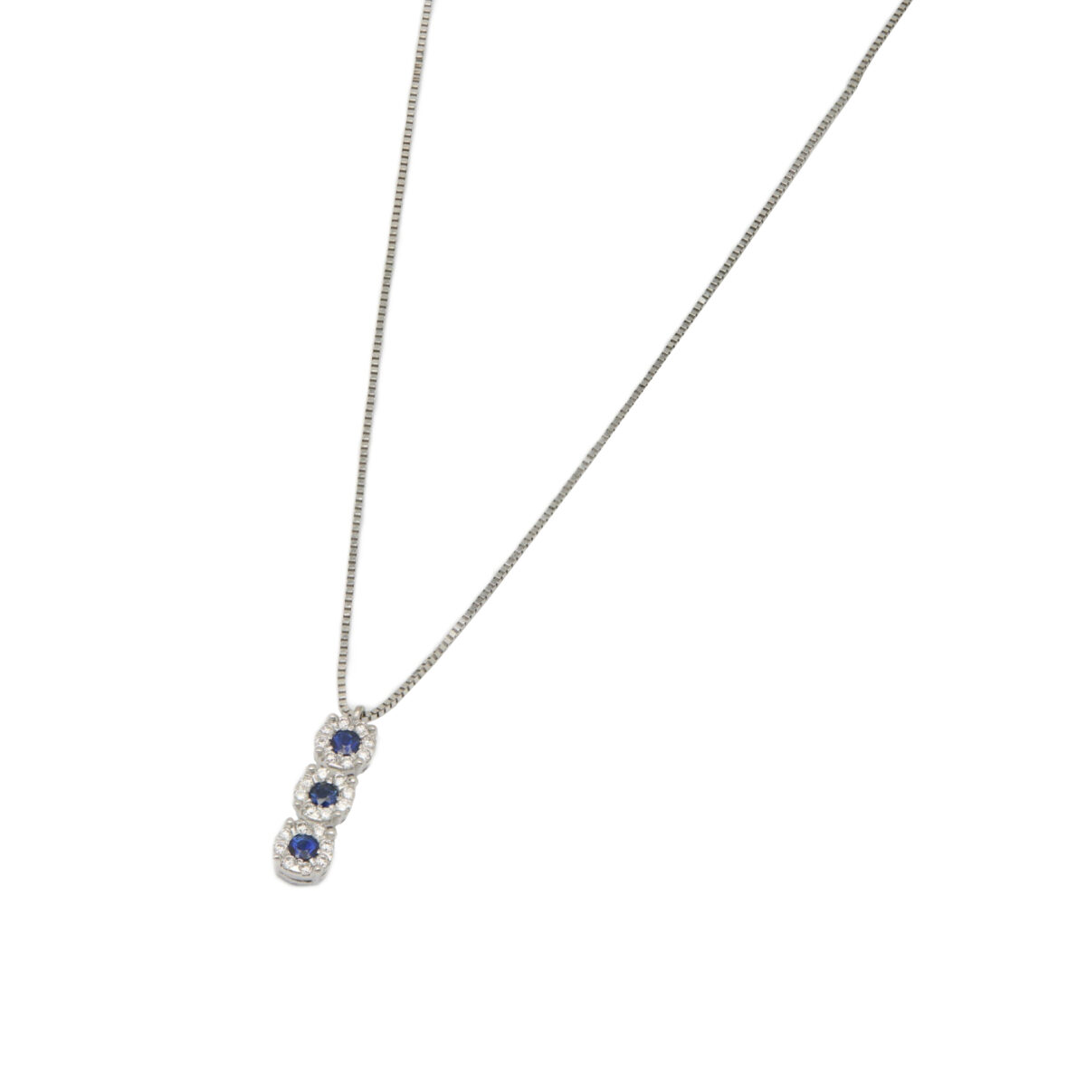 Collana puntoluce trilogy con zaffiri e diamanti-1
