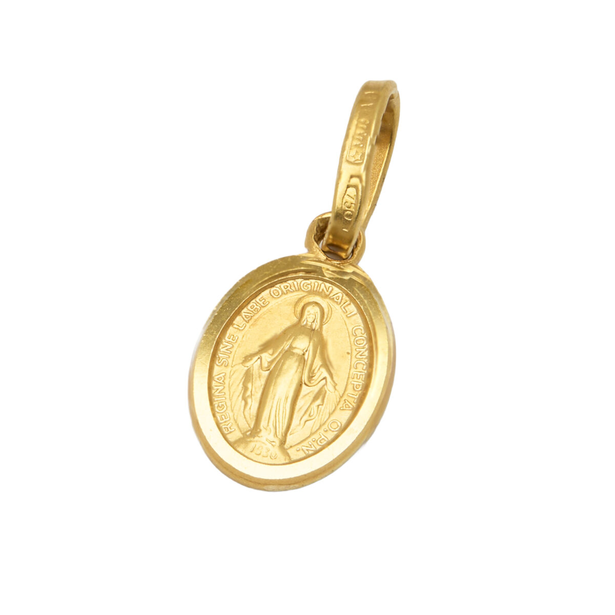 Ciondolo mini madonna di lourdes in oro giallo 18 kt-1