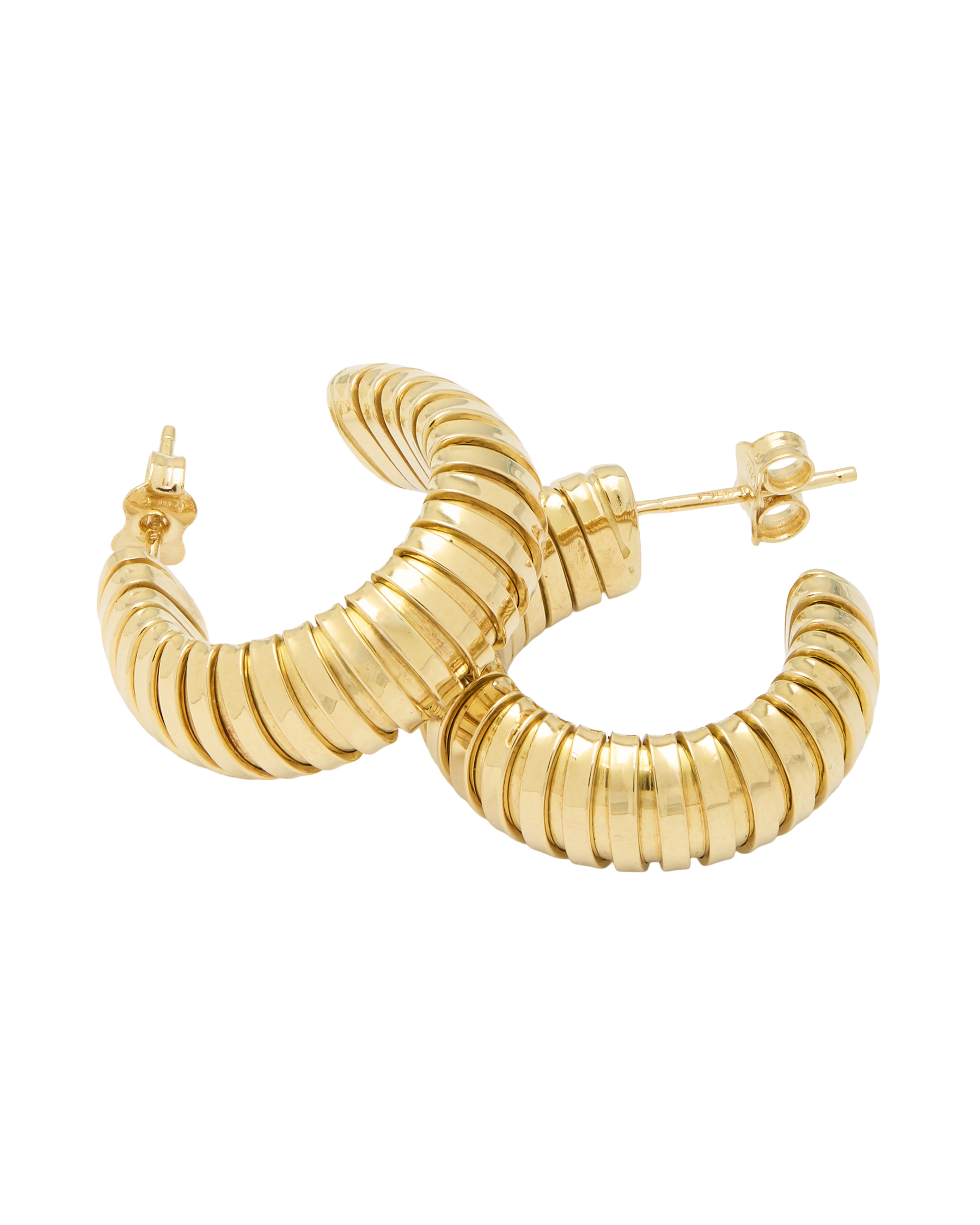 Orecchini semicerchio tubogas in oro giallo 18 kt-1