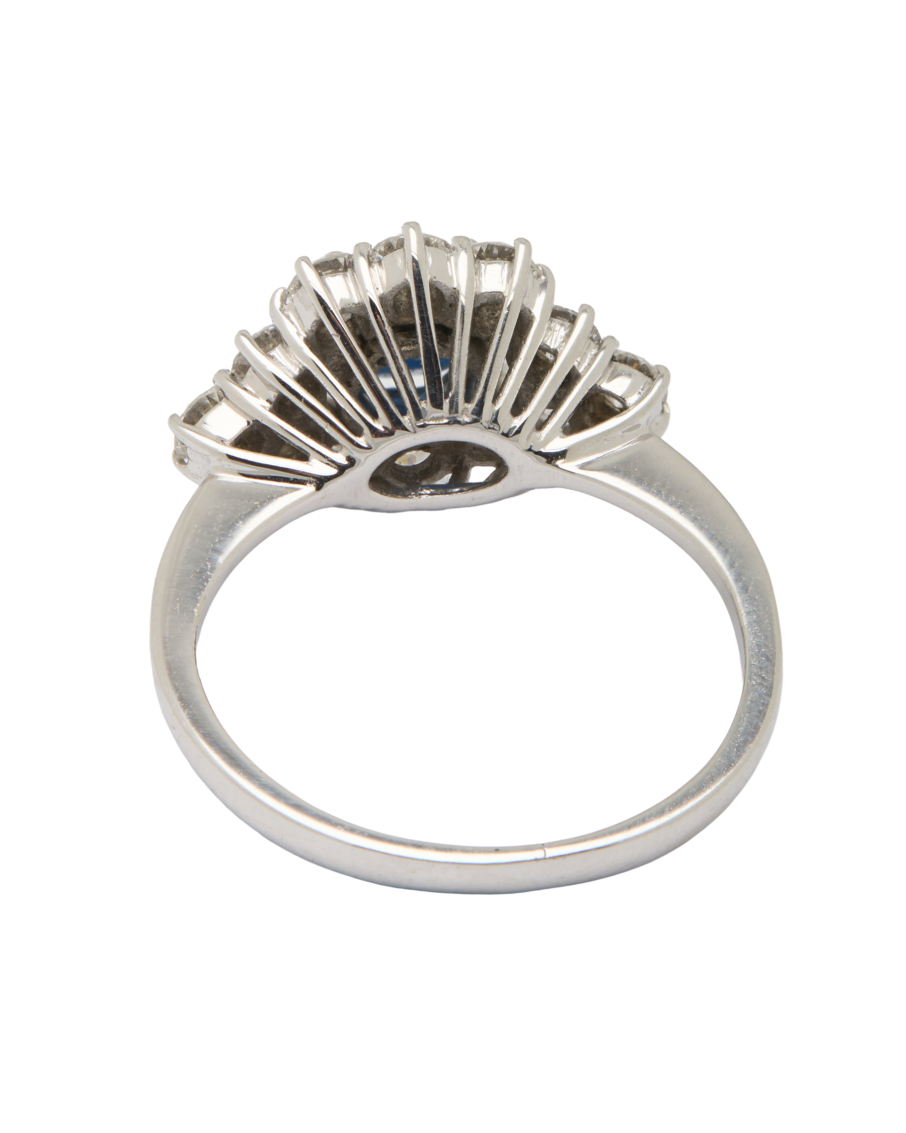 Anello fiore eye con zaffiri centrale e diamanti-3