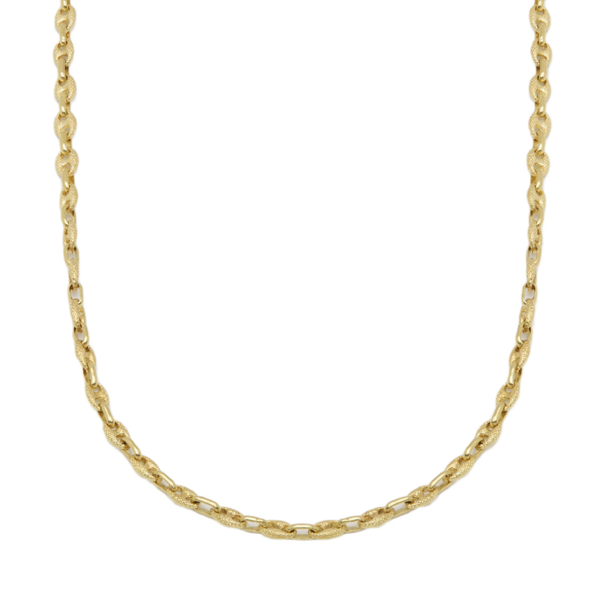 Collana maglia marinara lavorata e lucida in oro 18 kt-1