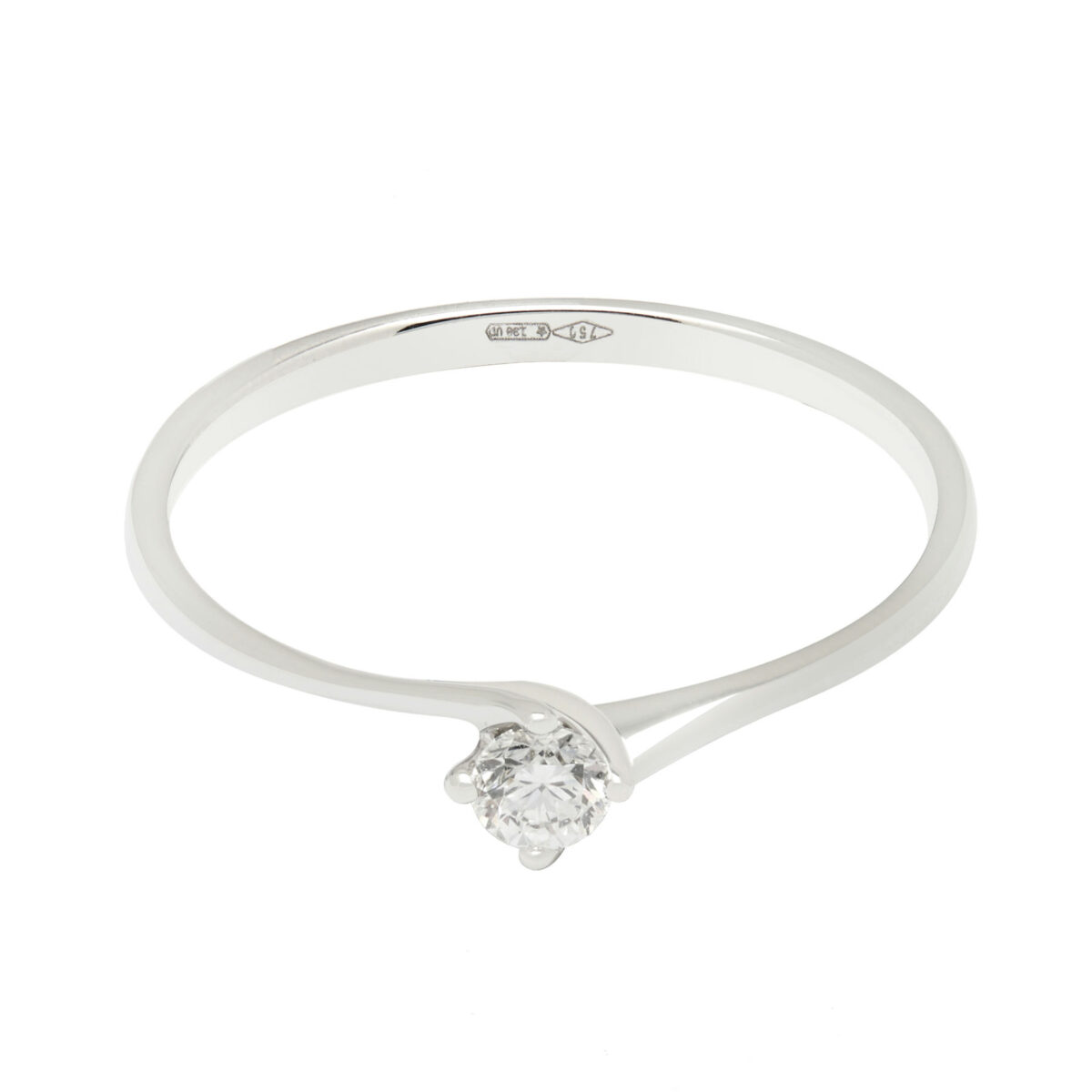 anello solitario oro bianco con diamante 0,13 ct (1)