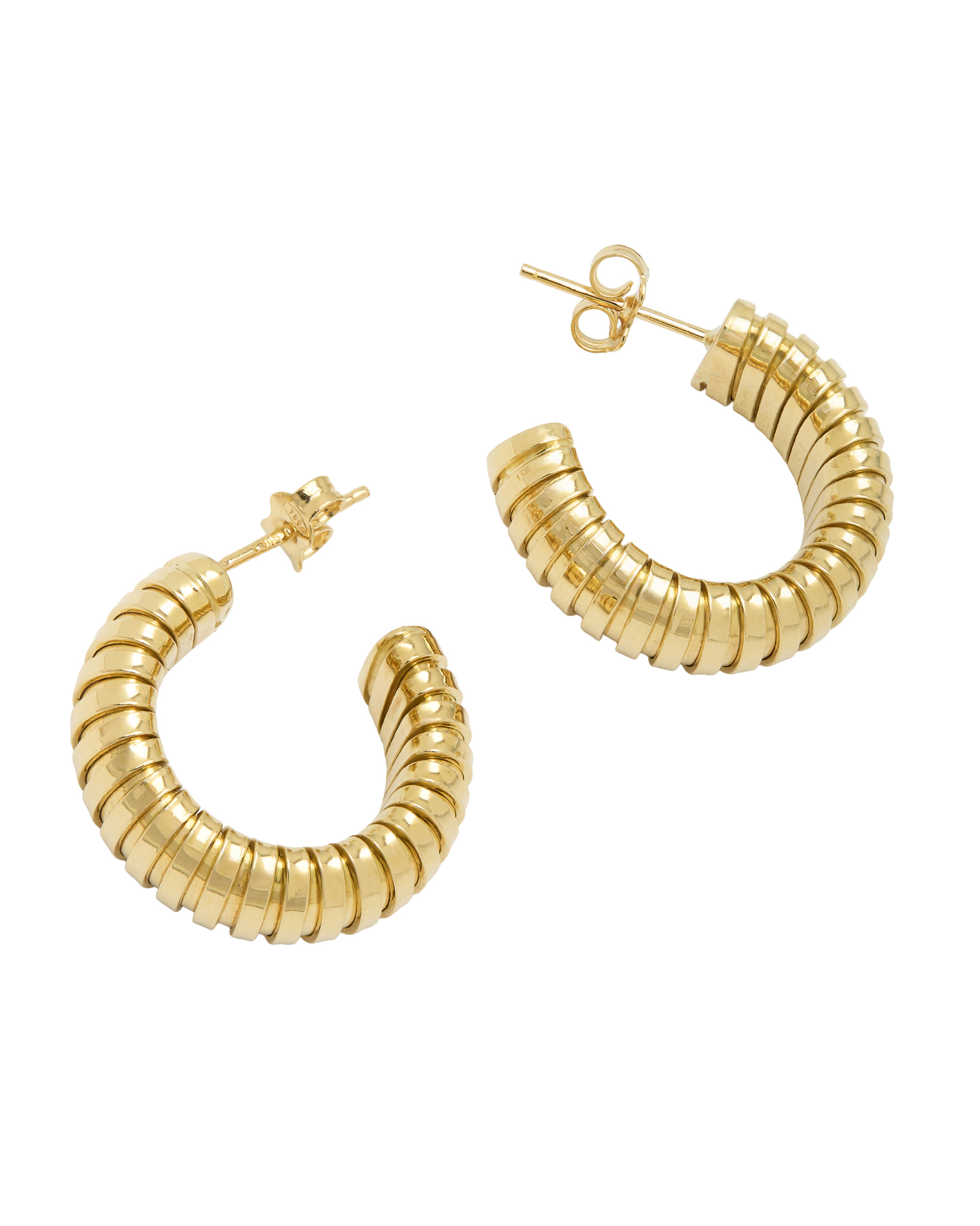 Orecchini semicerchio tubogas in oro giallo 18 kt-2