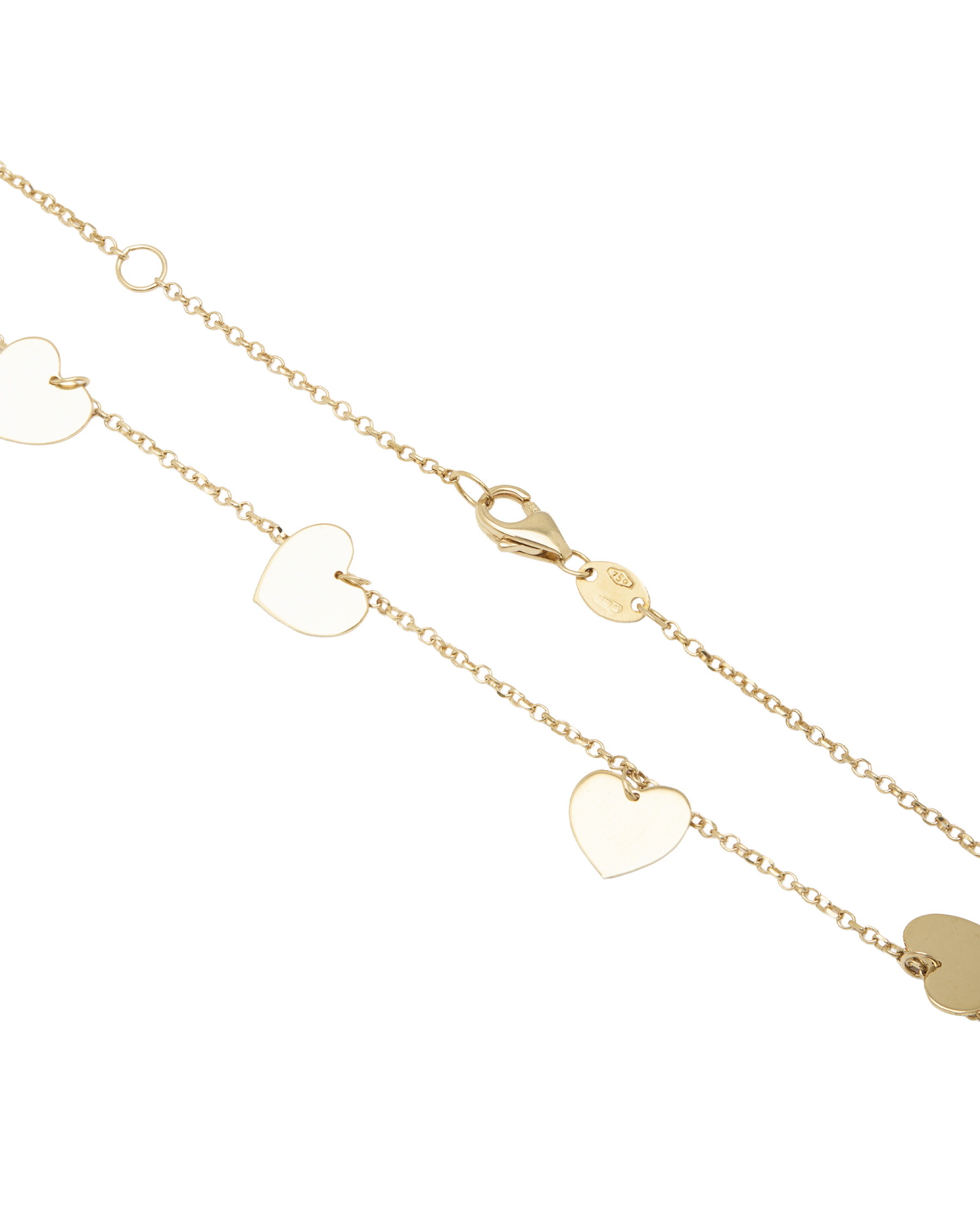 COLLANA CON CIONDOLI CUORE IN ORO GIALLO 18 KT-2