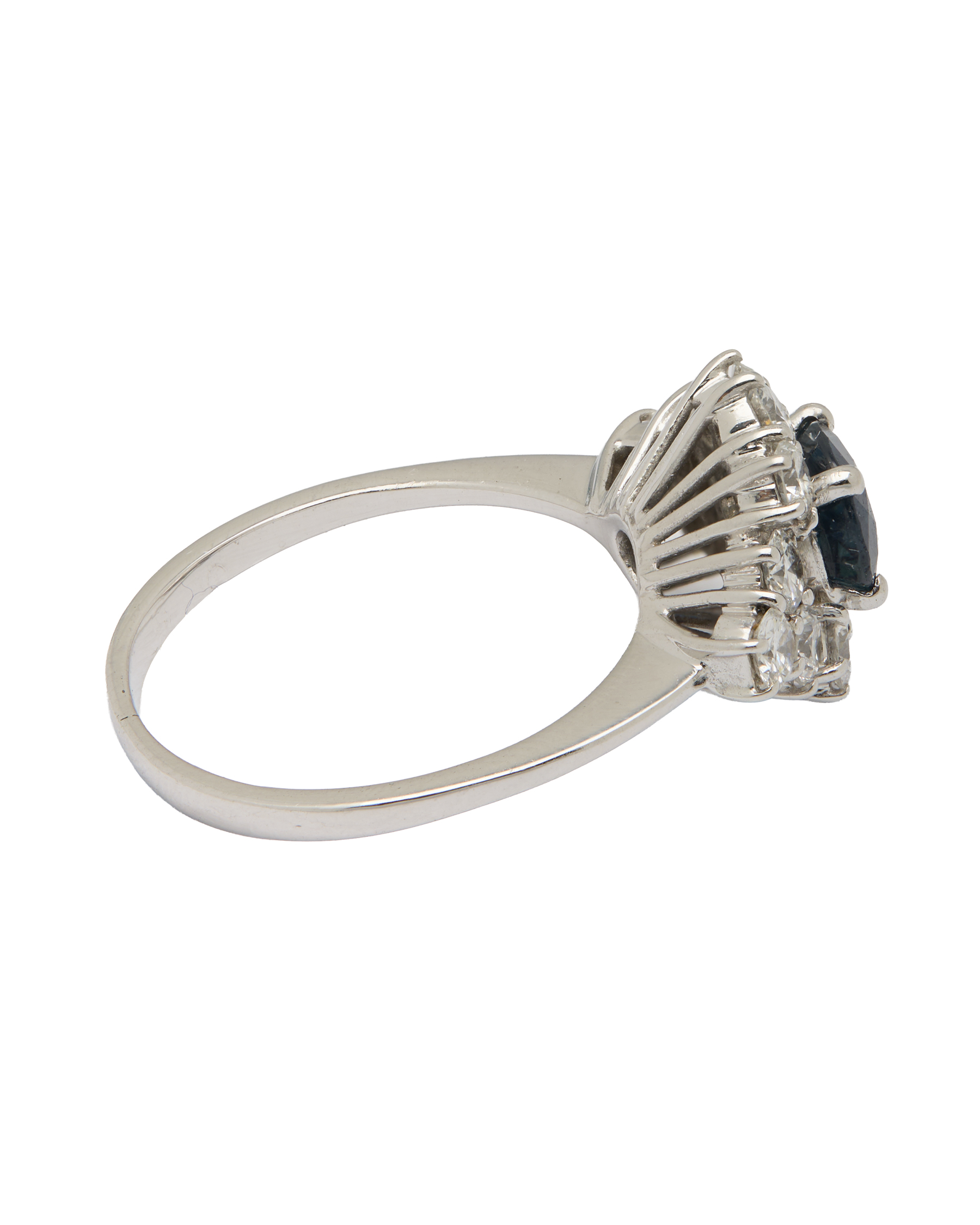 Anello fiore eye con zaffiri centrale e diamanti-2