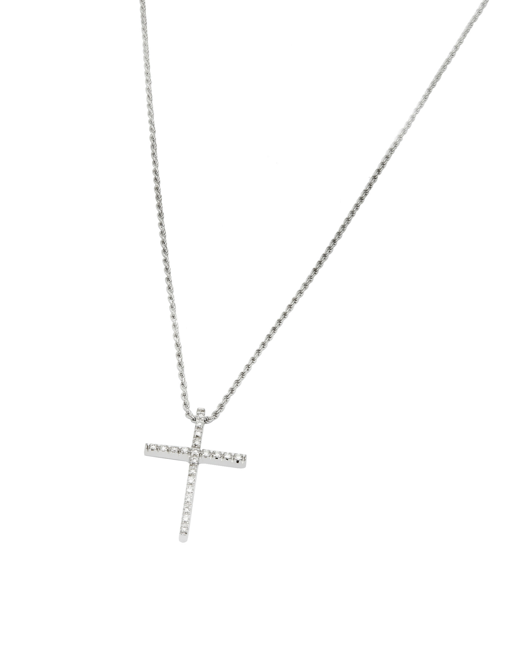 catenina oro bianco con ciondolo croce e diamanti (1)
