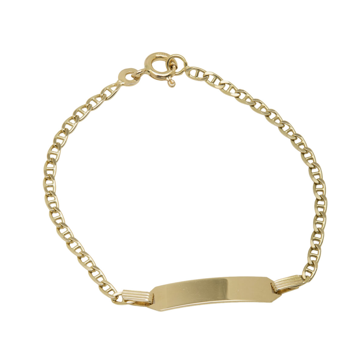 Bracciale bambino con targhetta in oro giallo-1