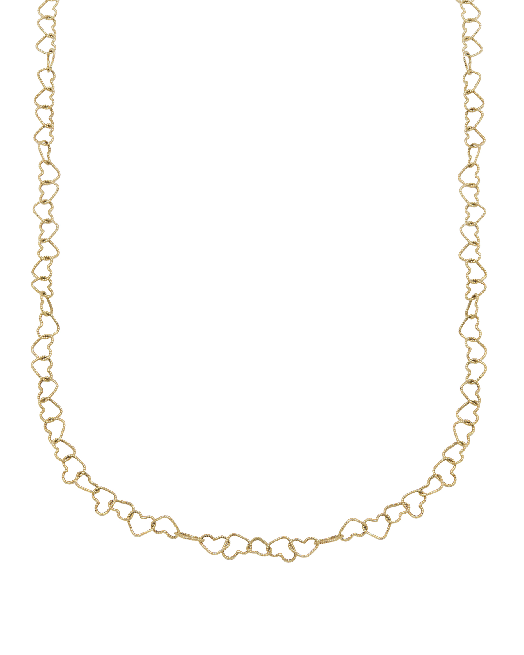 COLLANA MAGLIA CUORI IN ORO GIALLO 18 KT-1