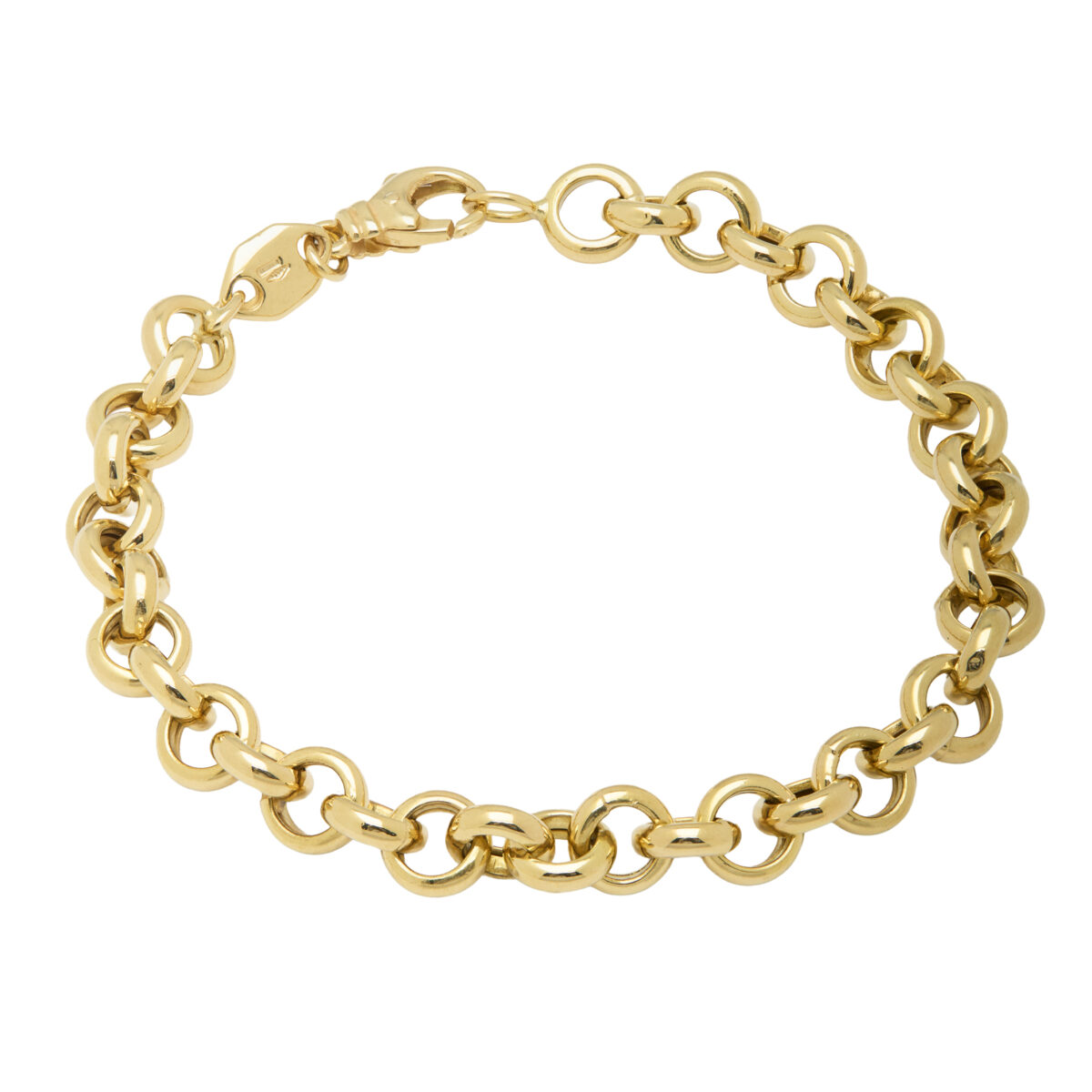 Bracciale in oro giallo maglia rolò grande-1