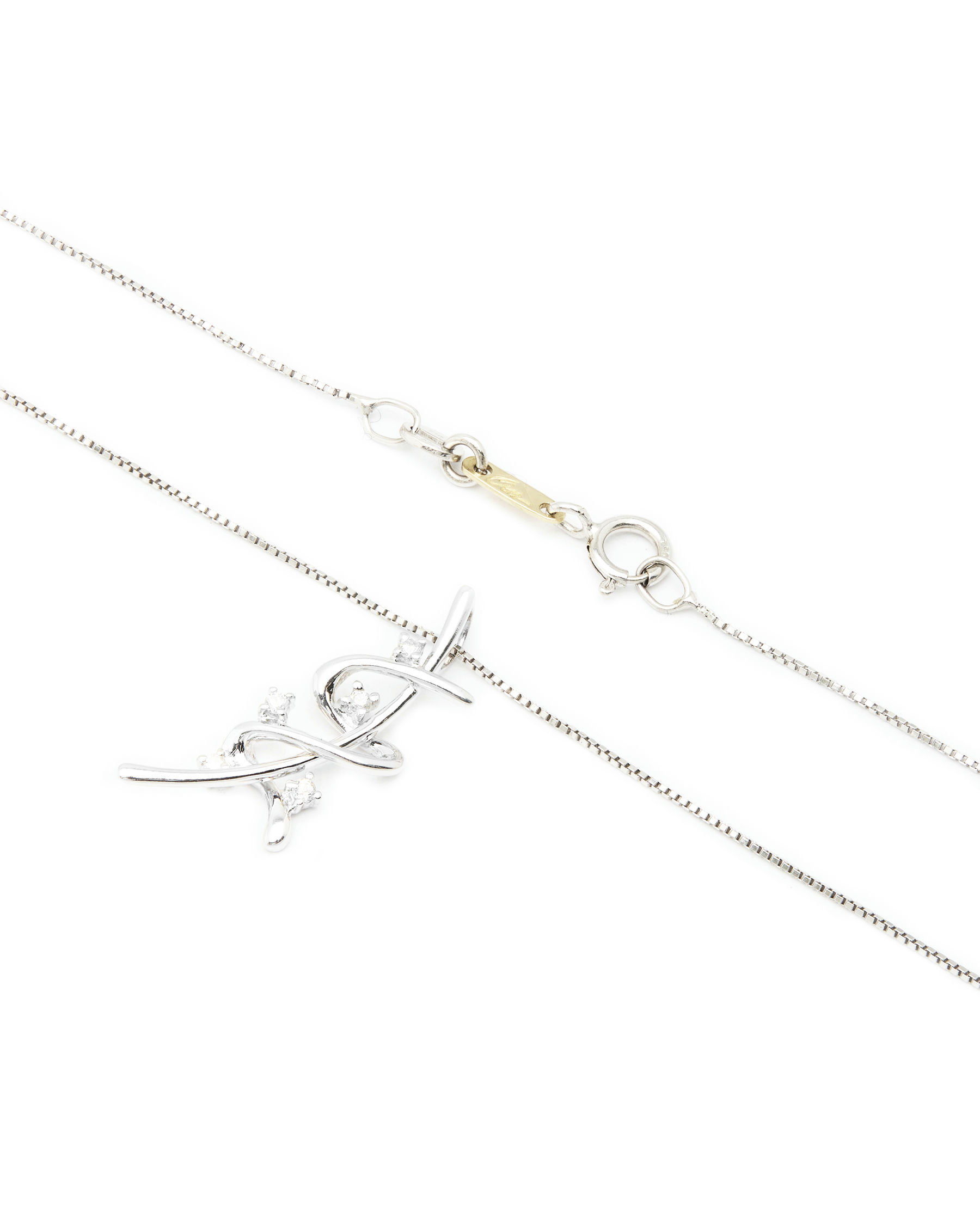catenina in oro bianco con ciondolo e diamanti (2)