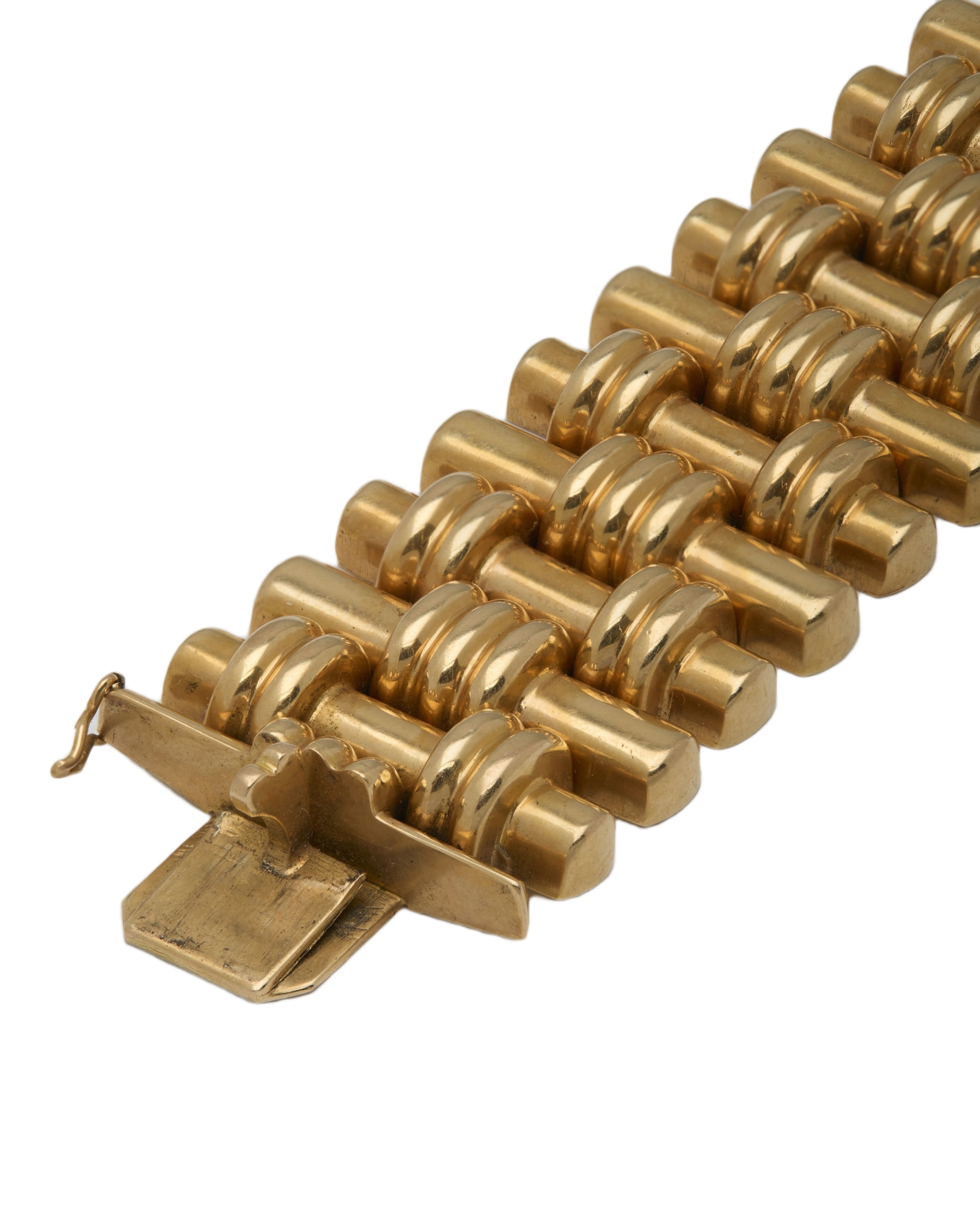 BRACCIALE CASTELLARIN BRUNO CON BOLLI FASCIO ORO ROSSO 18 KT-2