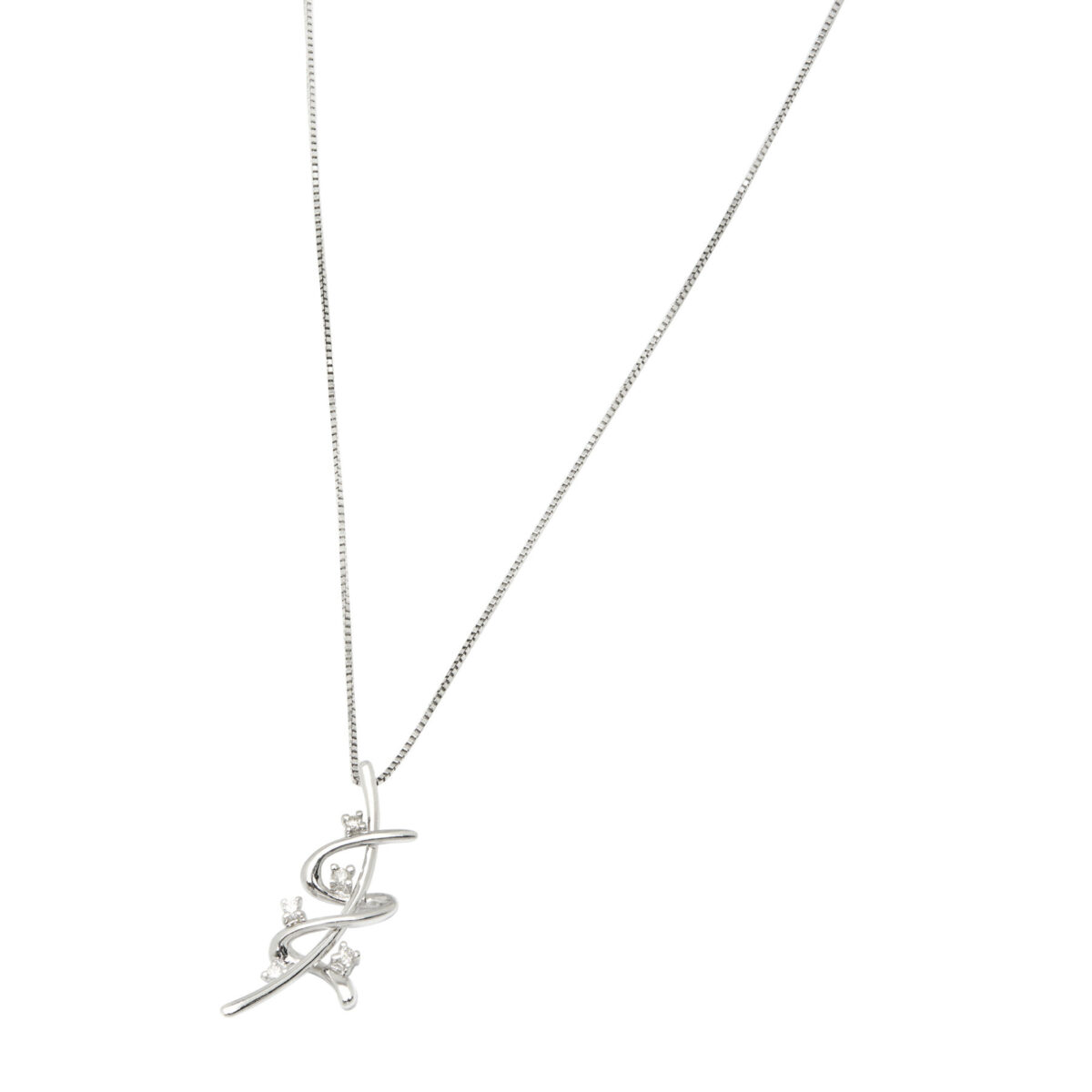catenina in oro bianco con ciondolo e diamanti (1)