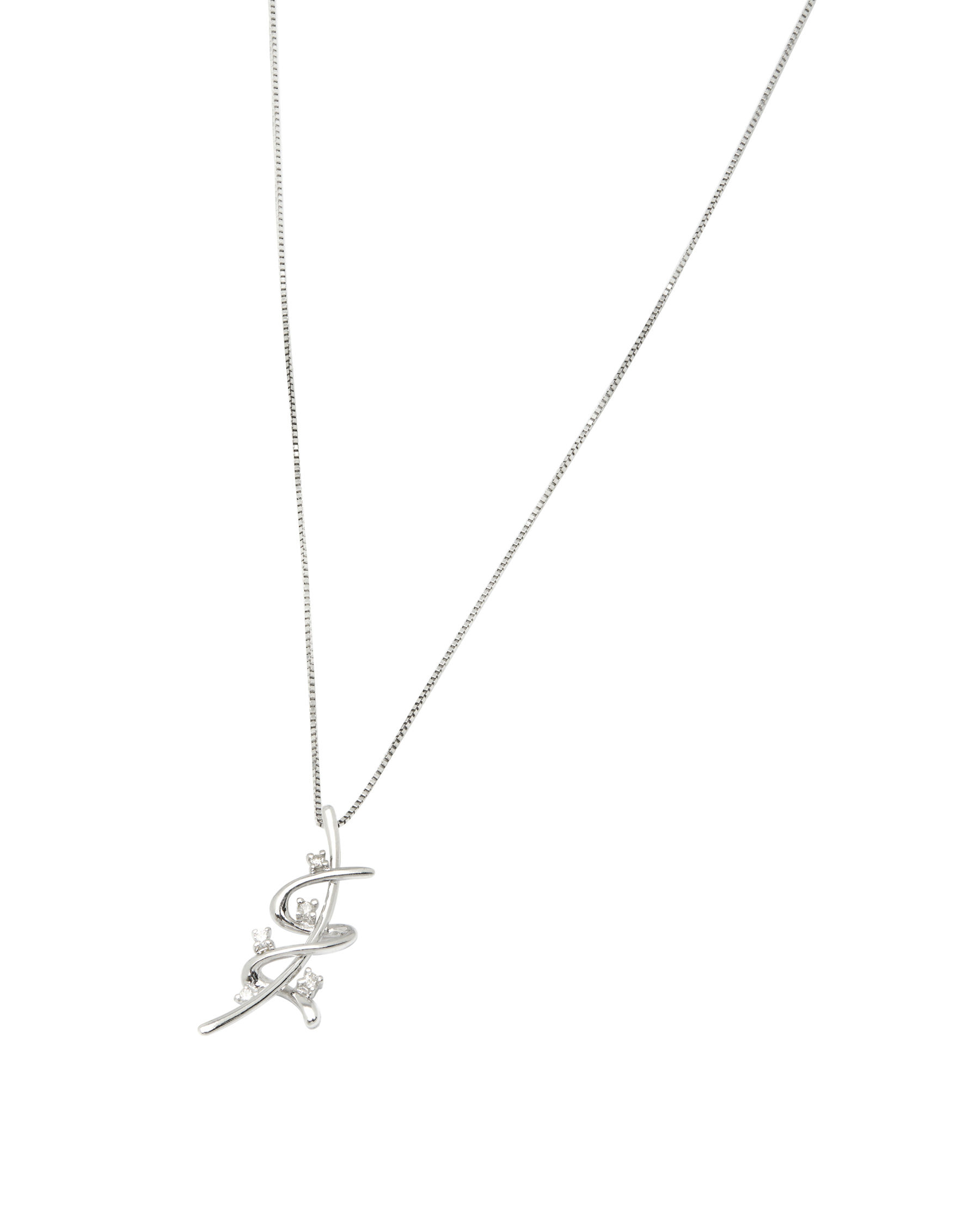 catenina in oro bianco con ciondolo e diamanti (1)