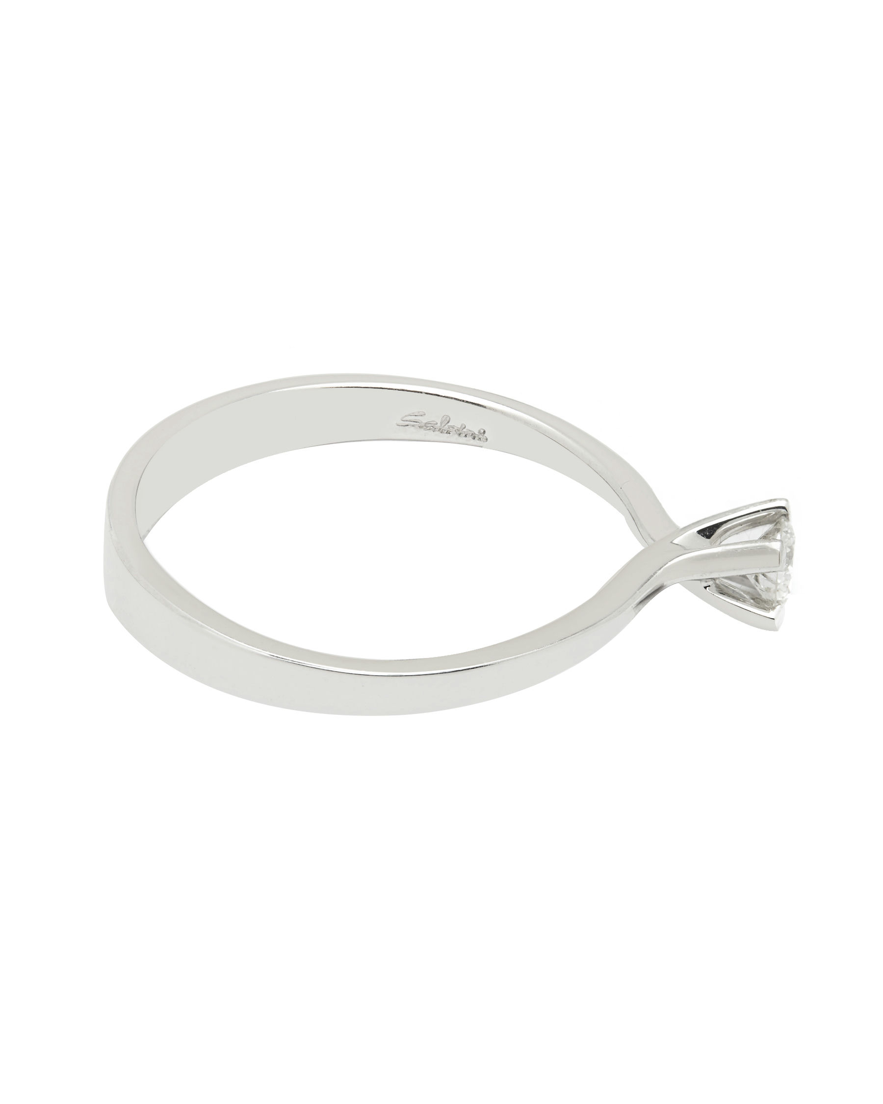 anello solitario Salvini in oro bianco con diamante 0,15 ct (2)