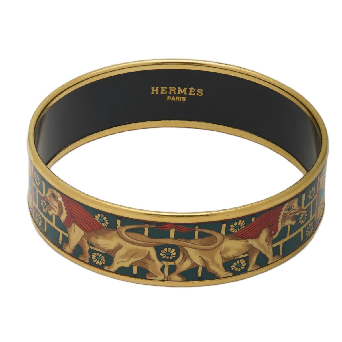 Bracciale Charm Hermes in ottone con smalto-1