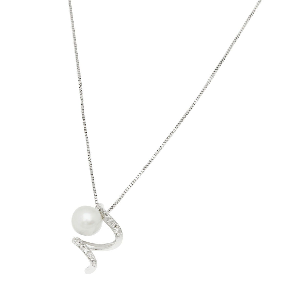collana oro bianco con ciondolo perla e diamanti (1)