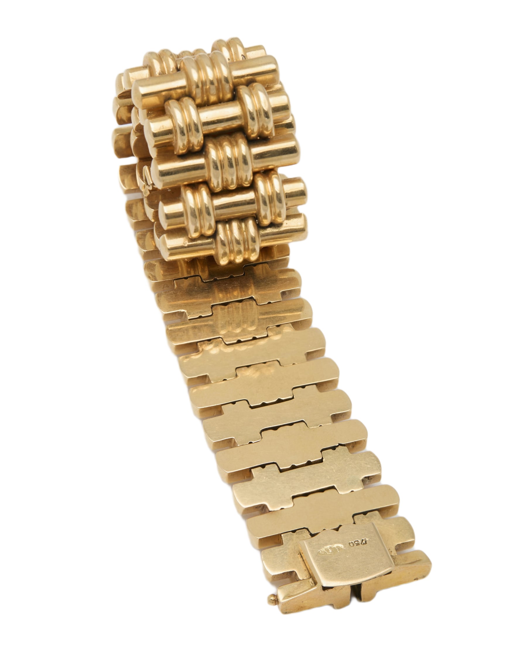 BRACCIALE CASTELLARIN BRUNO CON BOLLI FASCIO ORO ROSSO 18 KT-3