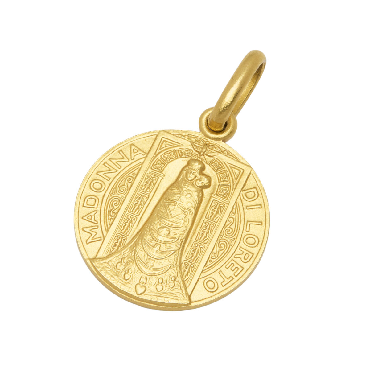 Ciondolo madonna di loreto in oro giallo 18 kt-1