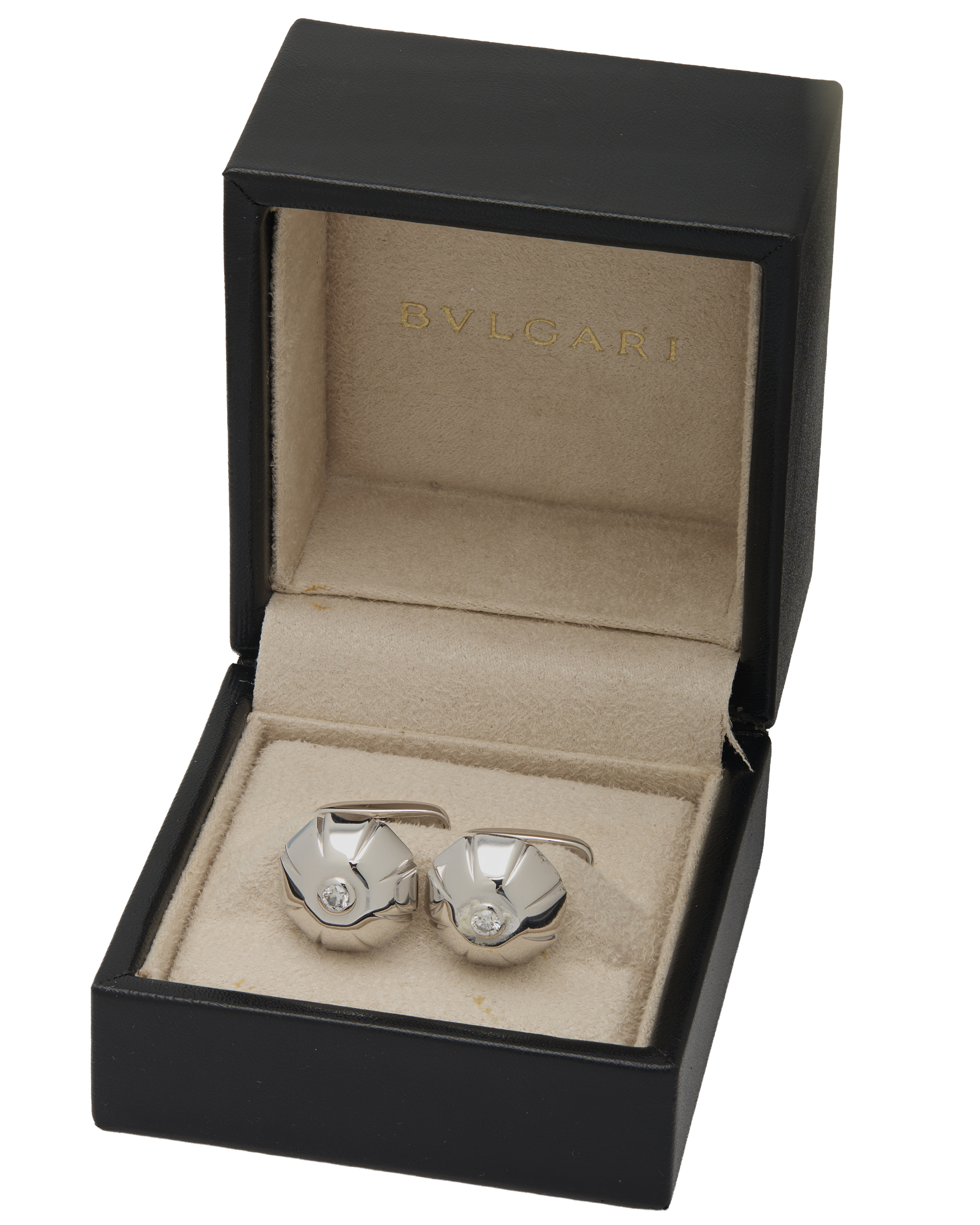 Gemelli bulgari in oro bianco e diamanti-3