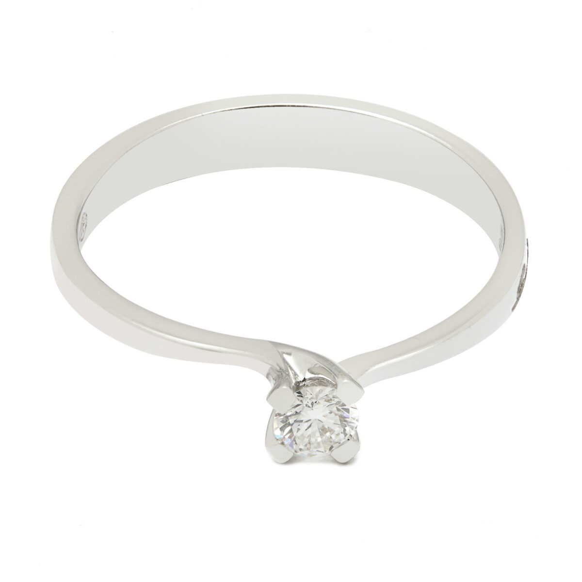 anello solitario Salvini in oro bianco con diamante 0,15 ct (1)