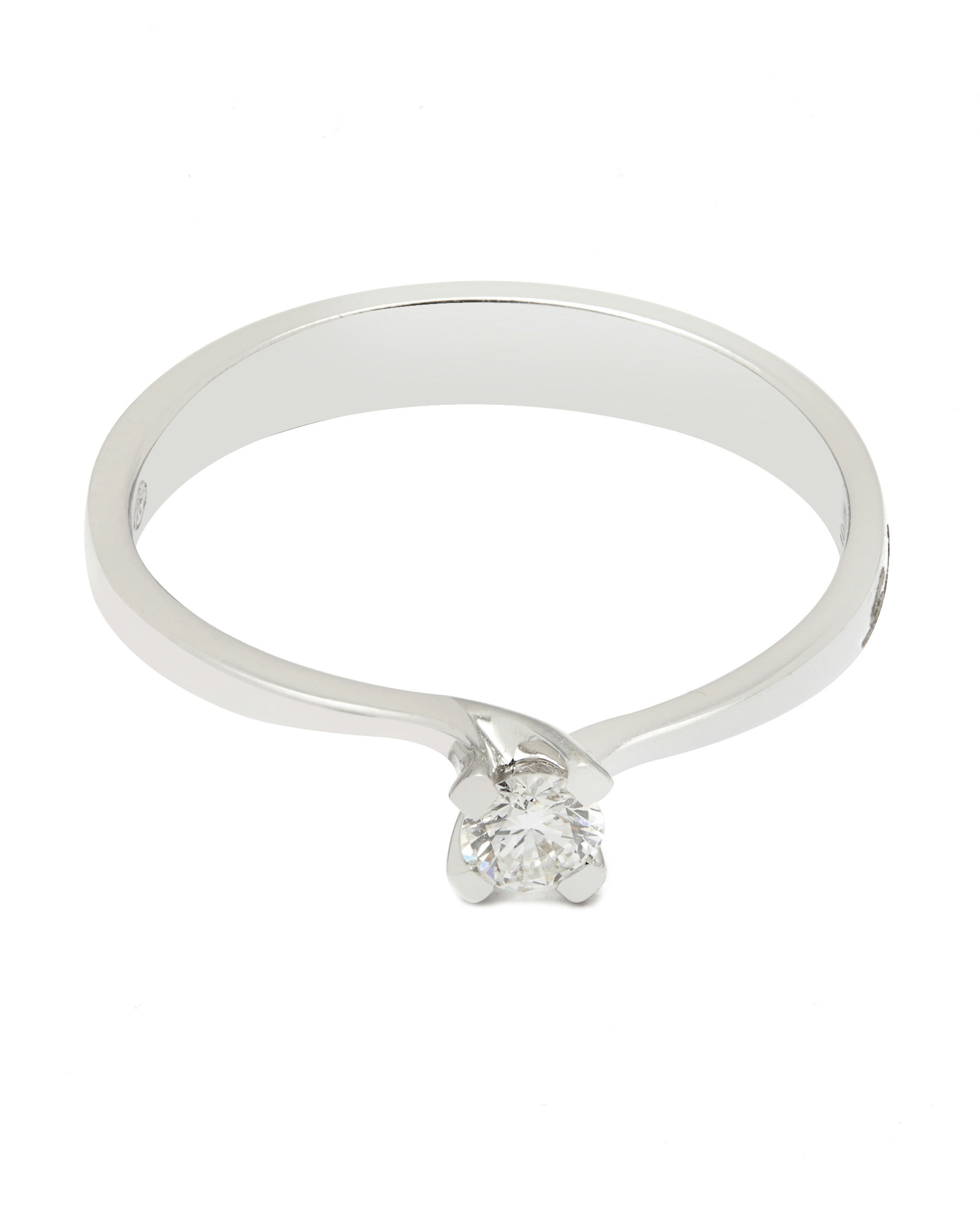 anello solitario Salvini in oro bianco con diamante 0,15 ct (1)
