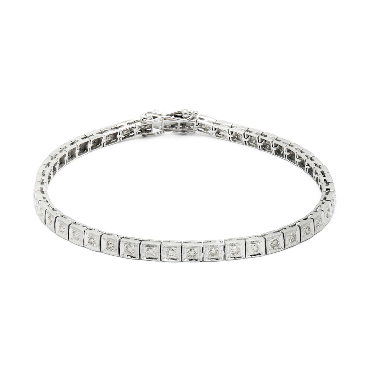 bracciale tennis in oro bianco con diamanti light brown (1)