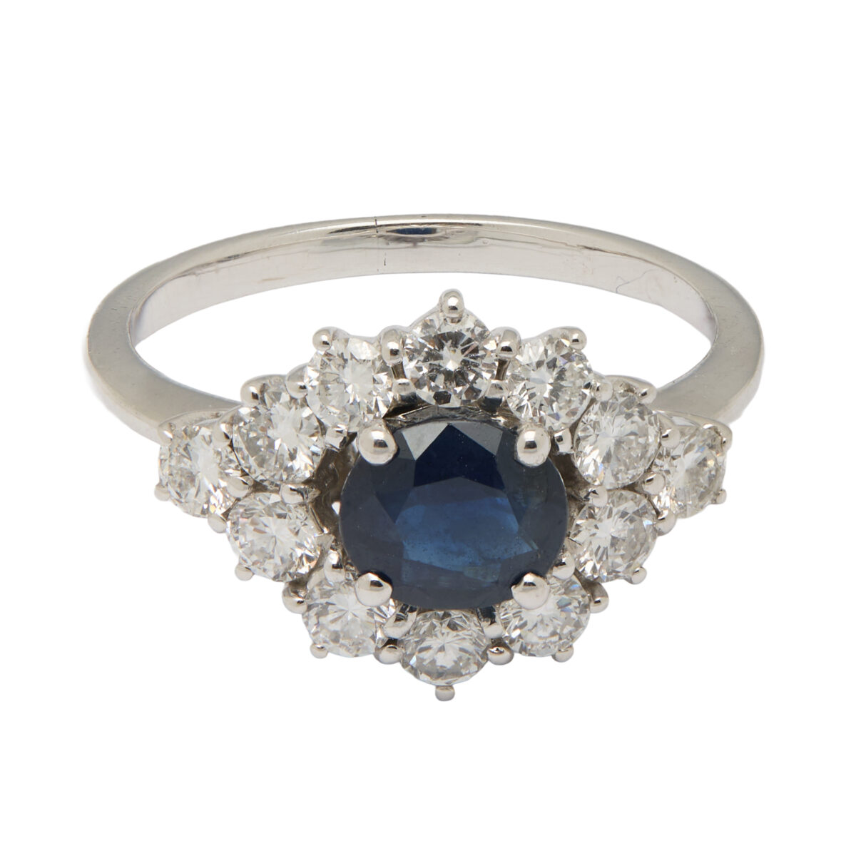 Anello fiore eye con zaffiri centrale e diamanti-1