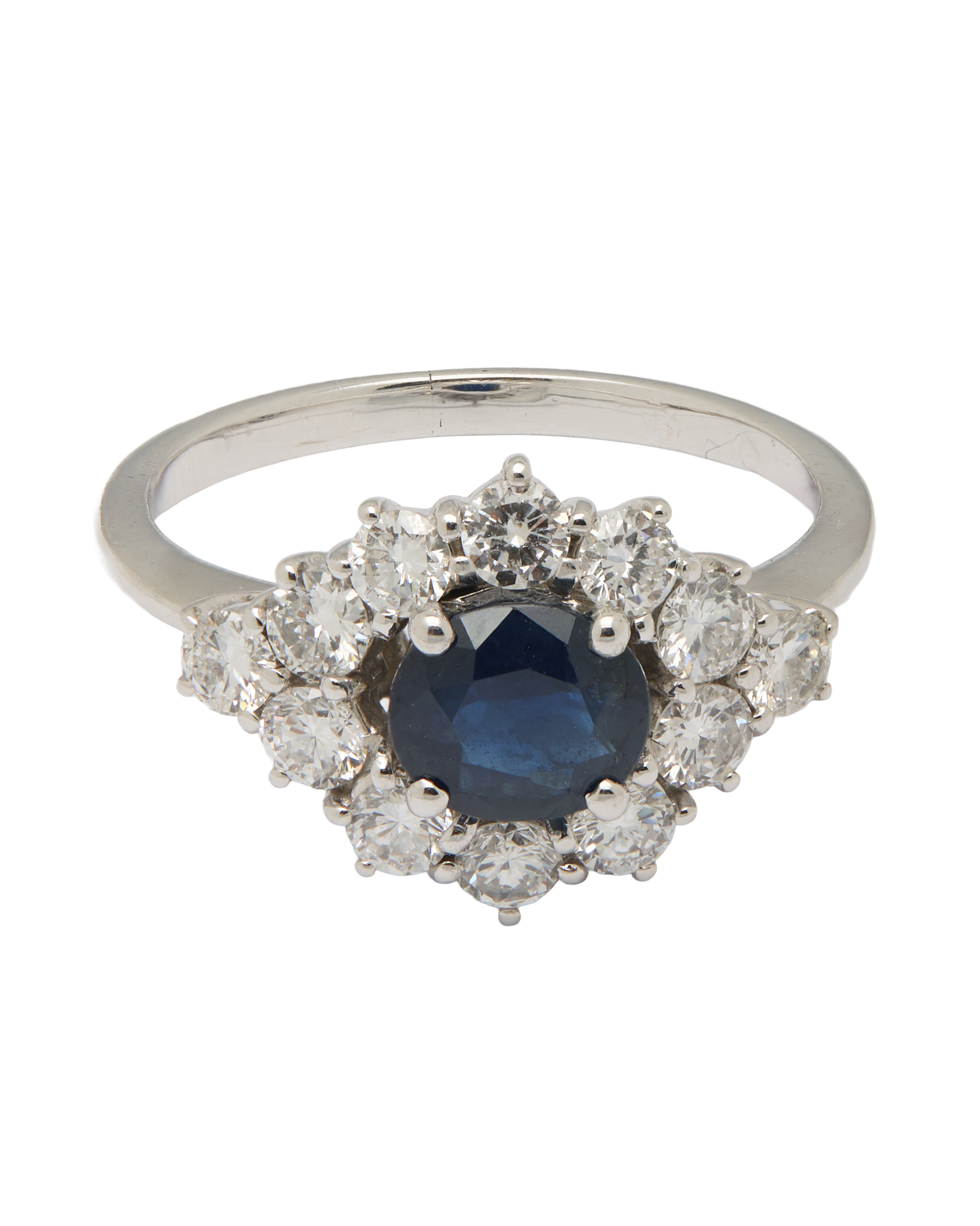Anello fiore eye con zaffiri centrale e diamanti-1