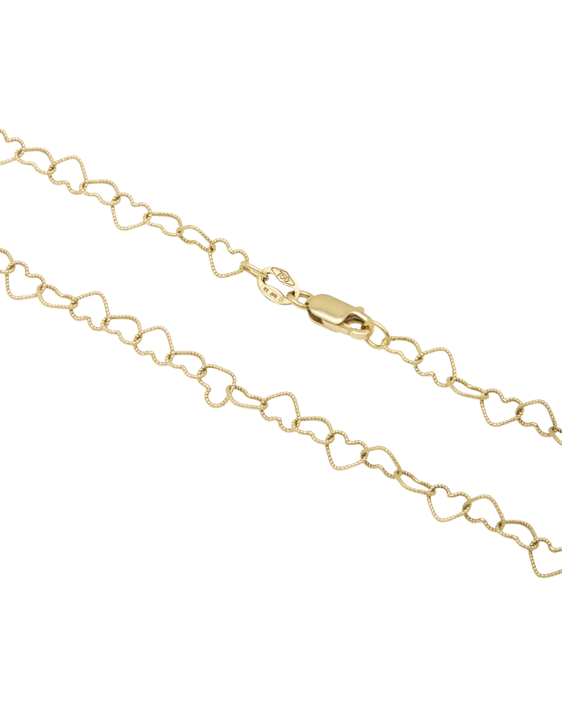 COLLANA MAGLIA CUORI IN ORO GIALLO 18 KT-2
