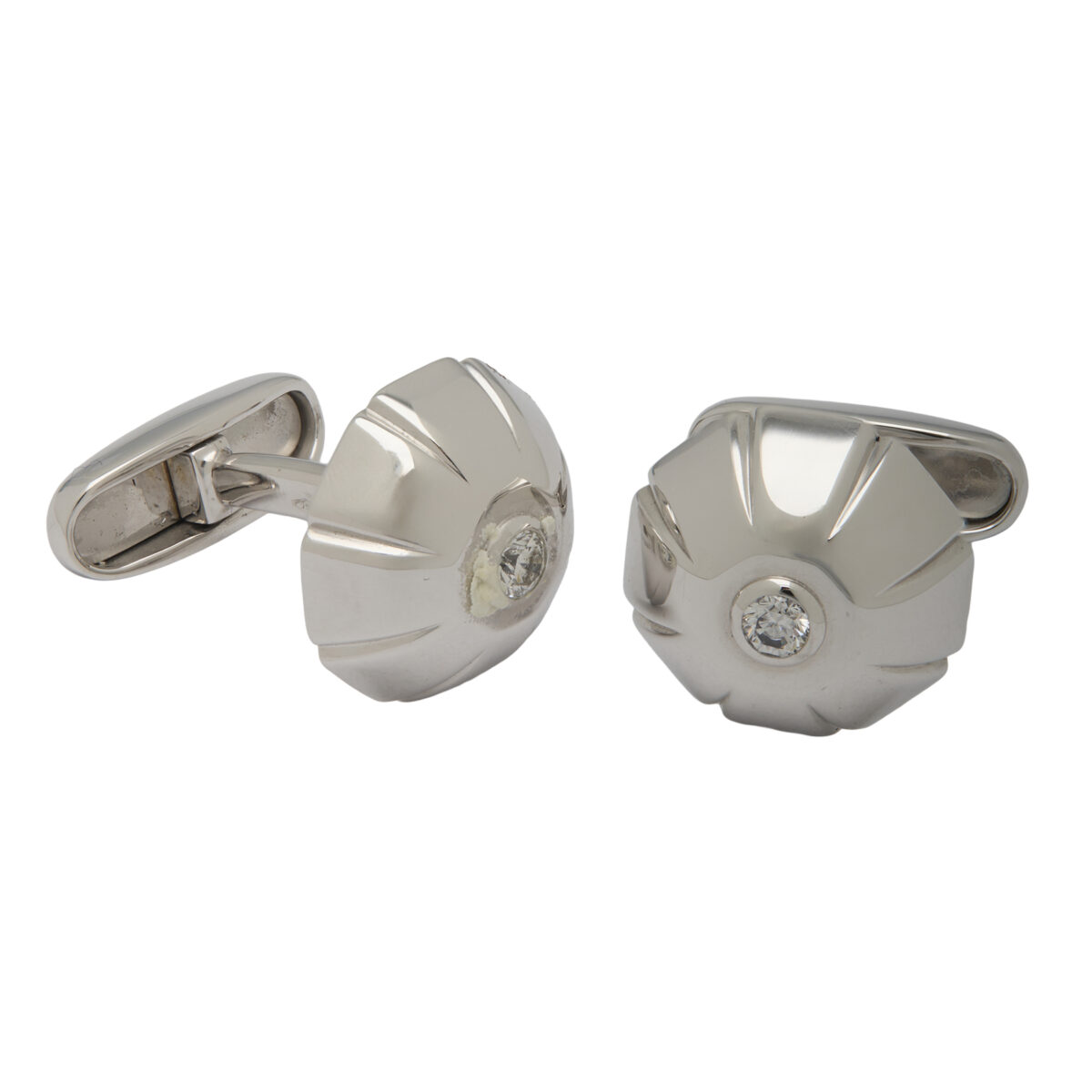 Gemelli bulgari in oro bianco e diamanti-1