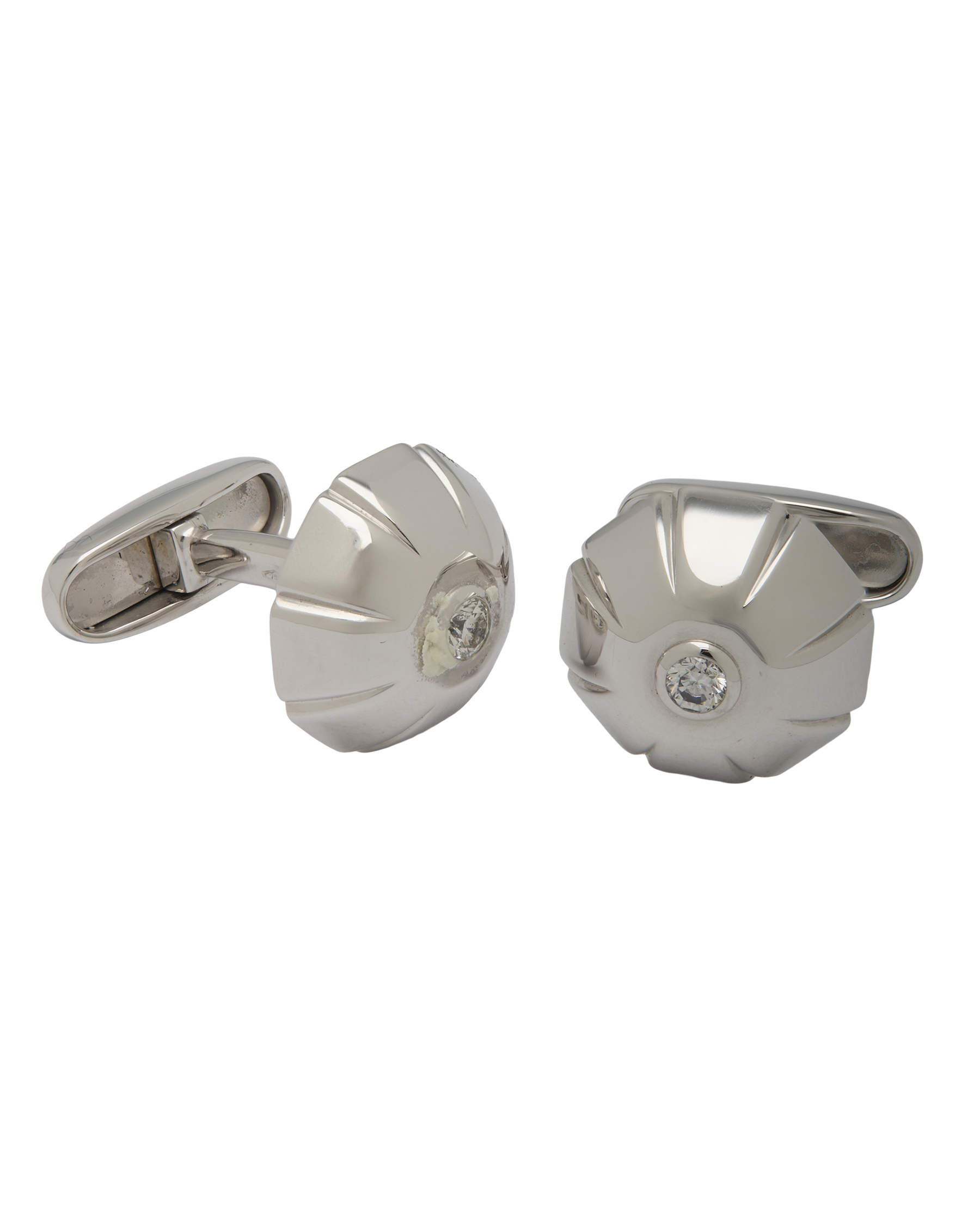 Gemelli bulgari in oro bianco e diamanti-1