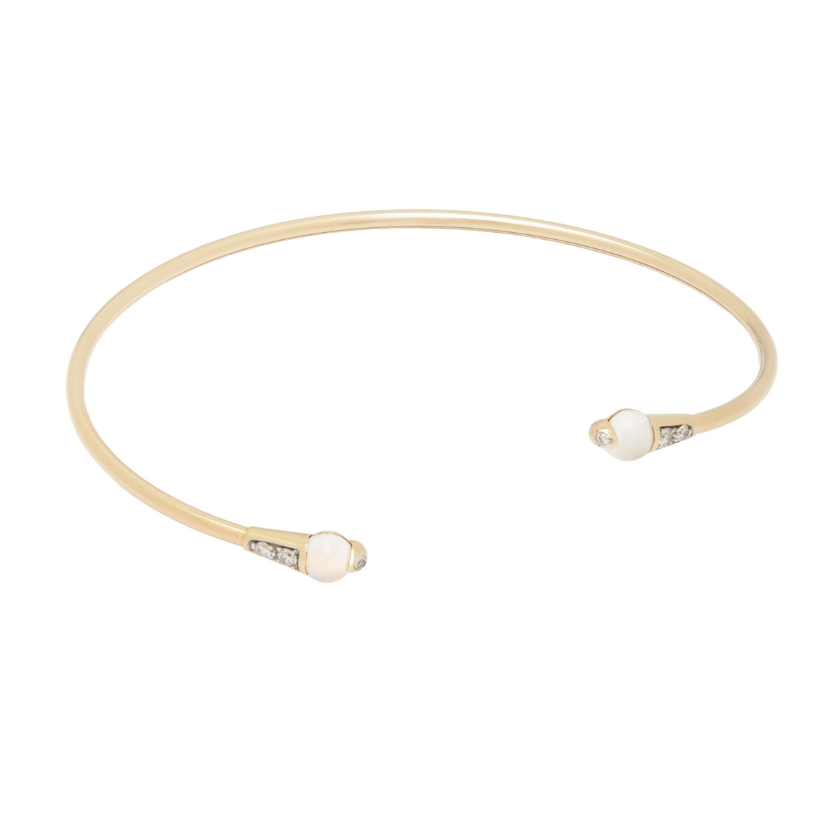 Bracciale pomellato m'ama non m'ama pietra di luna e diamanti-1