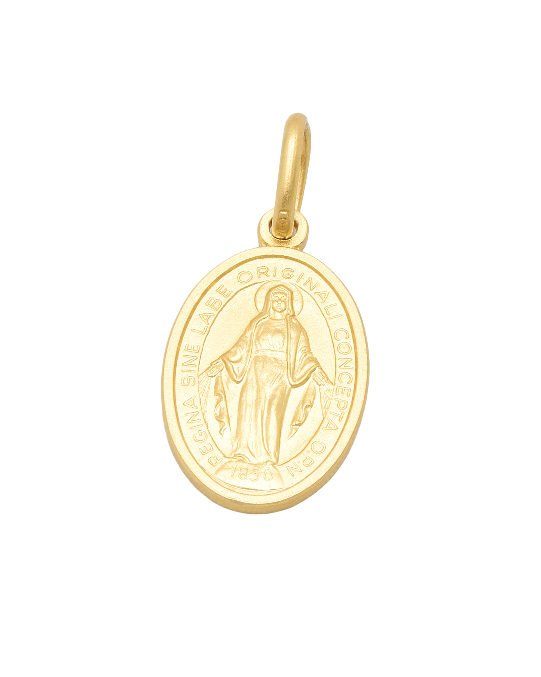 Ciondolo madonna di lourdes in oro giallo 18 kt-1