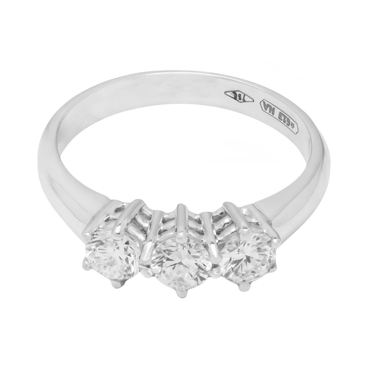 Anello trilogy in oro bianco con diamanti 0,90 ct-1