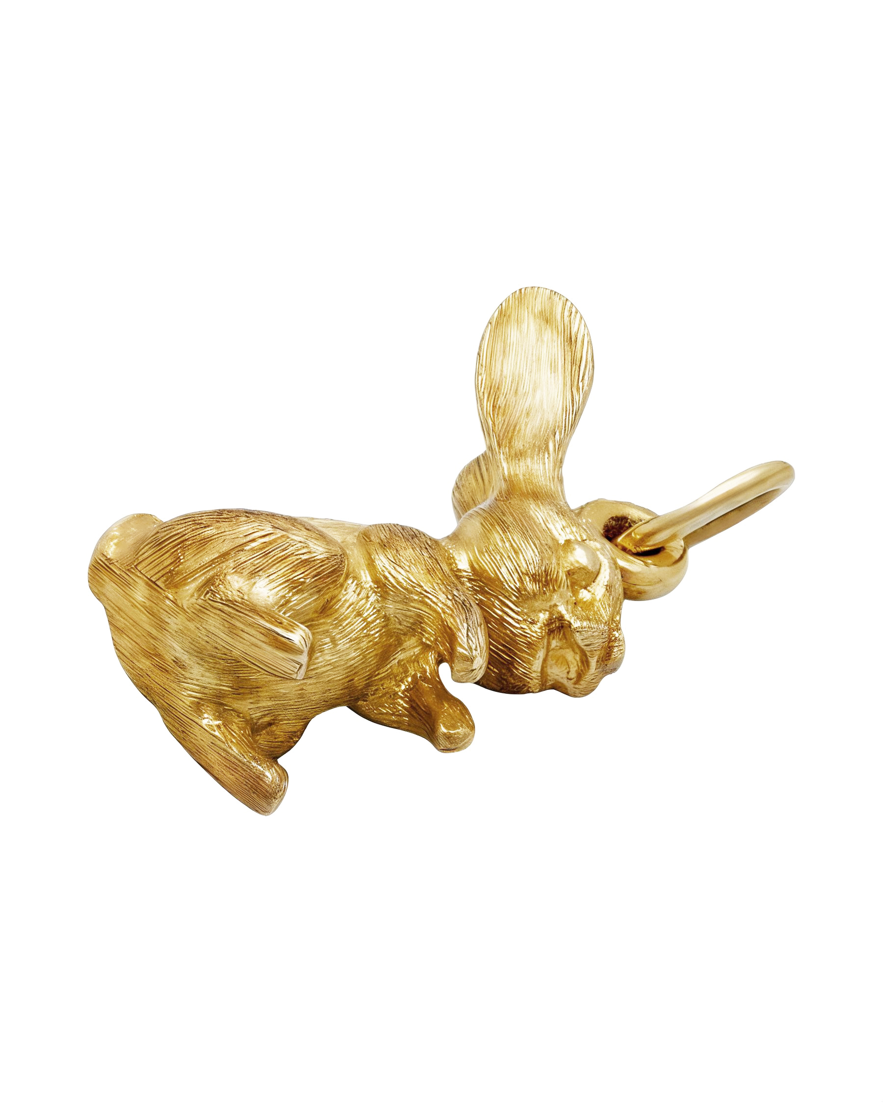 Ciondolo rabbit in oro giallo satinato-2