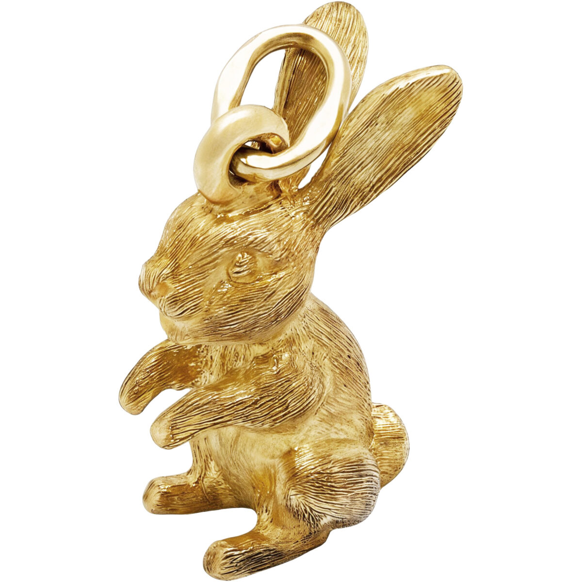 Ciondolo rabbit in oro giallo satinato-1