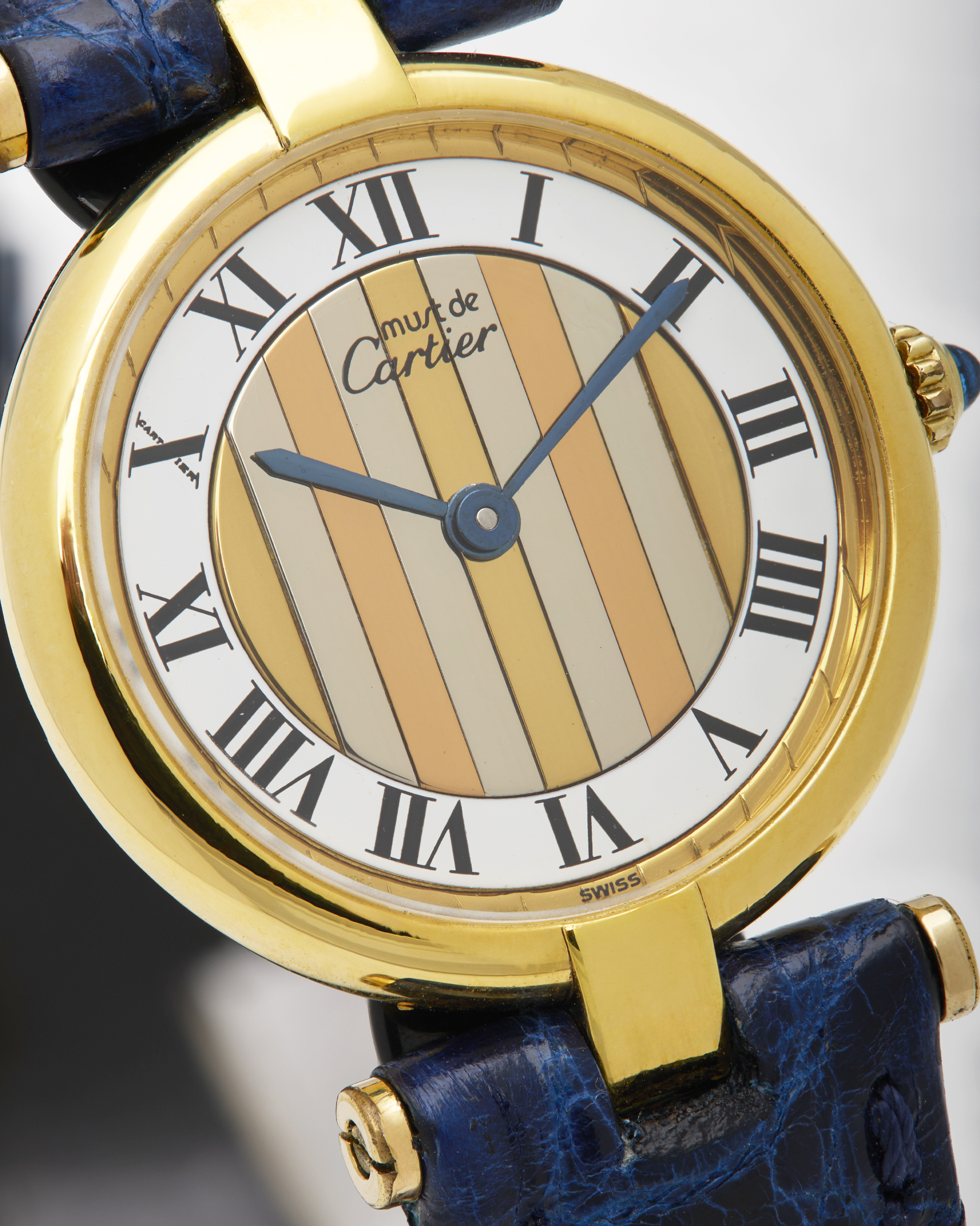 Cartier vendome must de cartier vermeil quartz 24 trinity color dial-2