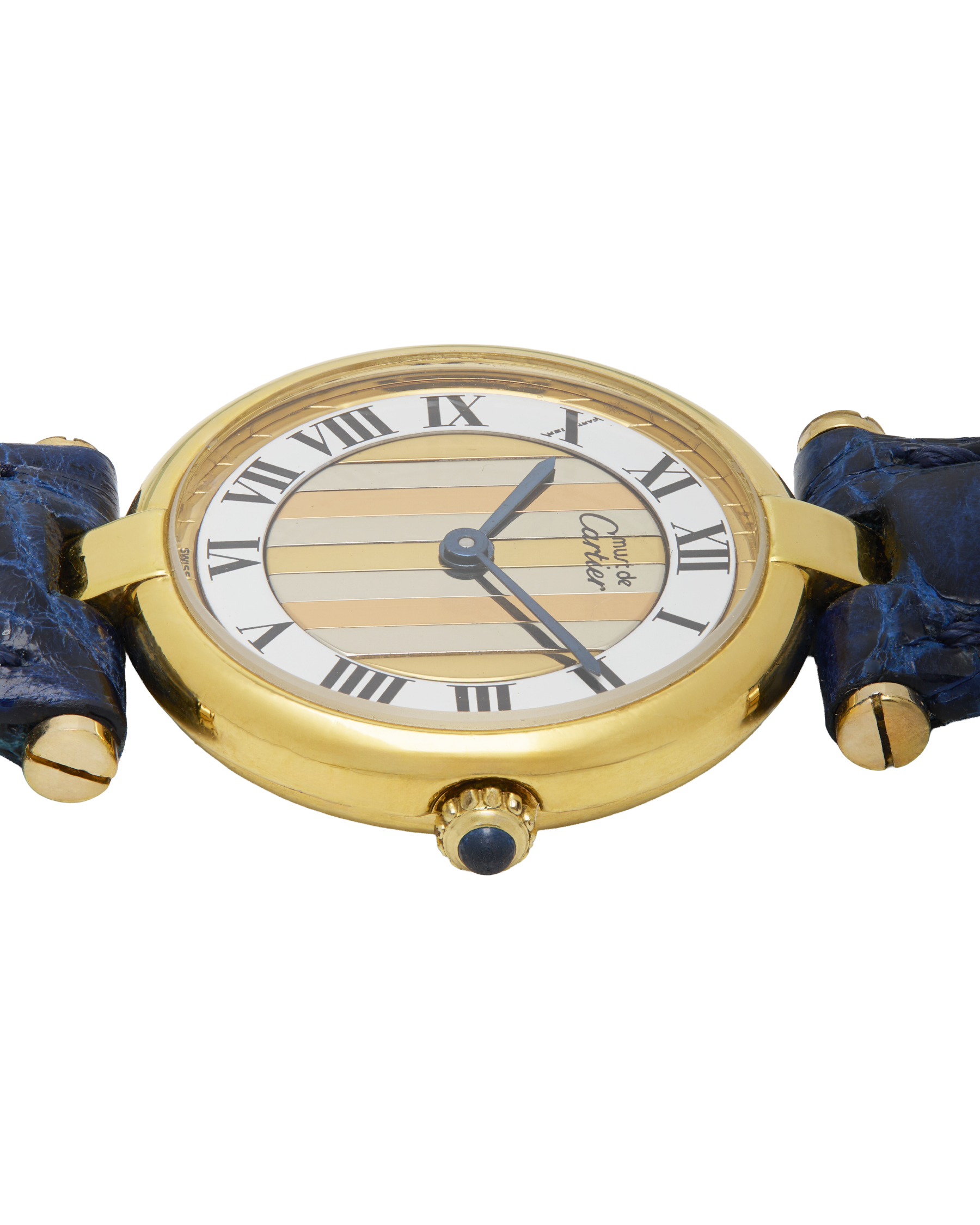 Cartier vendome must de cartier vermeil quartz 24 trinity color dial-4