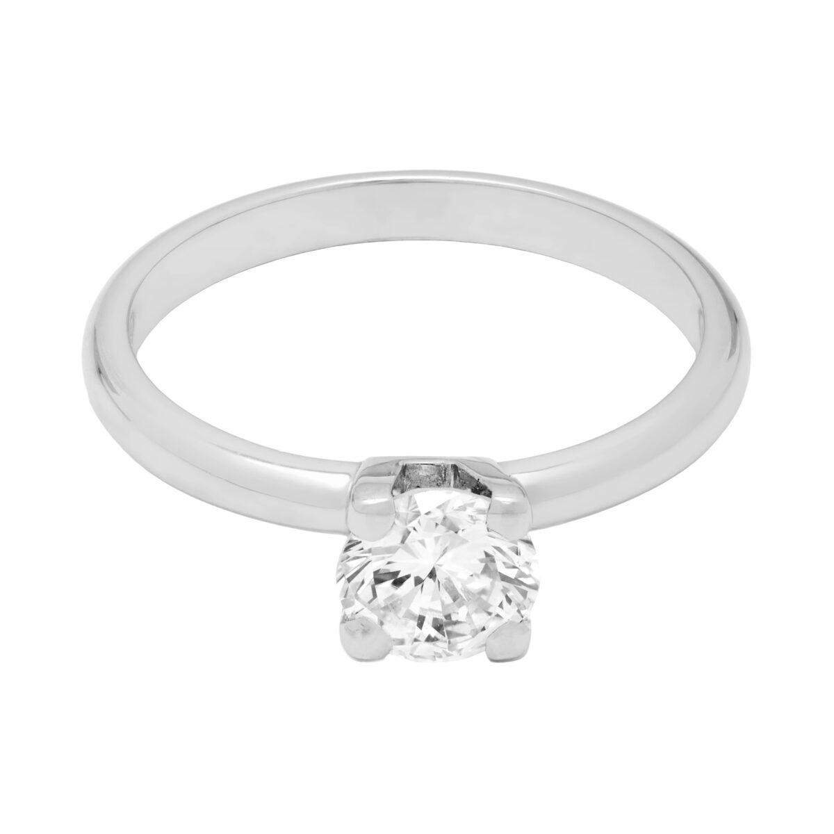 Anello solitario in oro bianco con diamante 0,85 ct-1