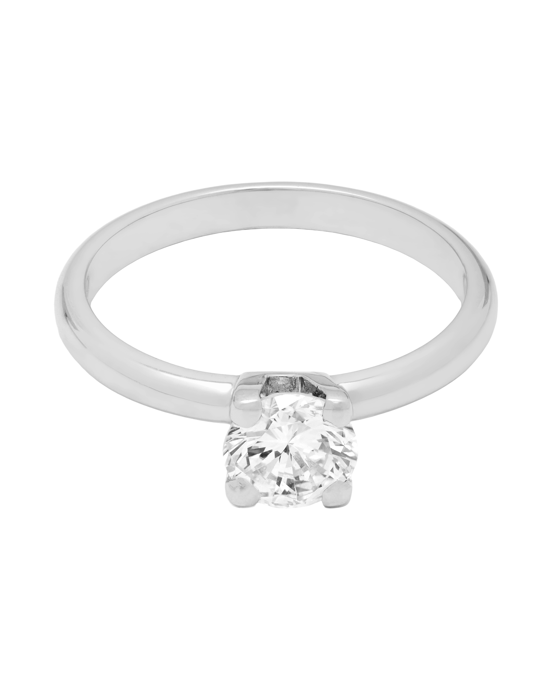 Anello solitario in oro bianco con diamante 0,85 ct-1