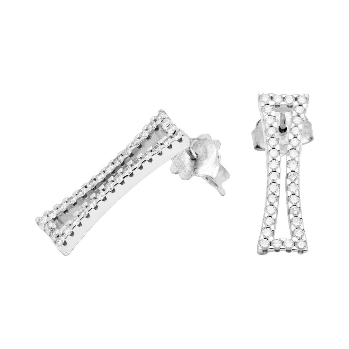 Orecchini chimento in oro bianco e diamanti-1