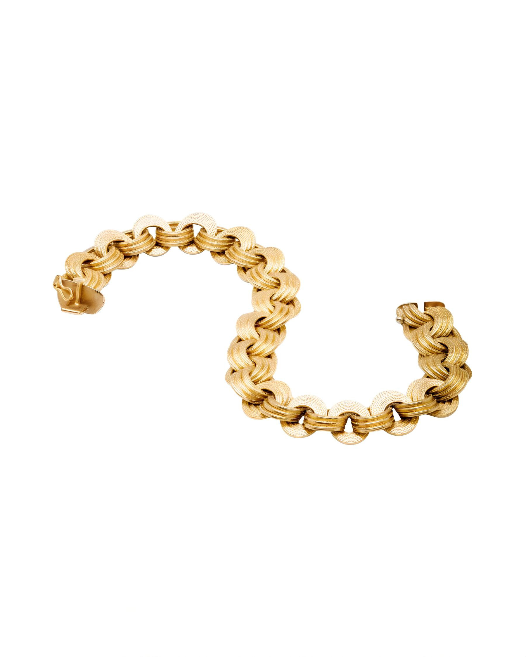 Bracciale maglie tonde n.marchisio in oro giallo-2