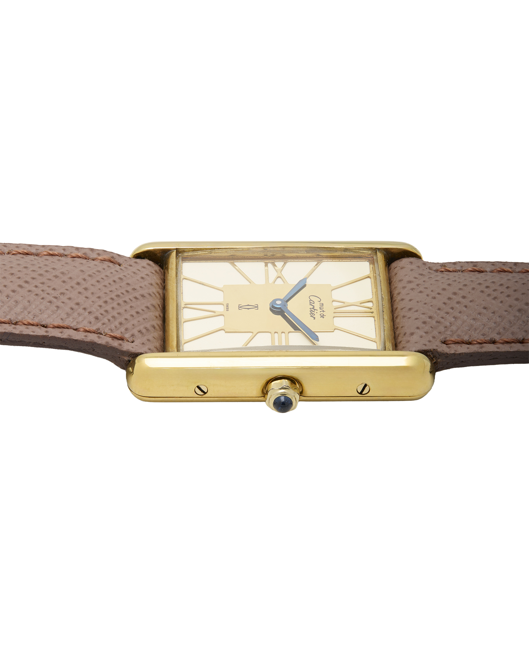 Cartier tank vermeil must de cartier quartz 24 mm ivory dial roman-3
