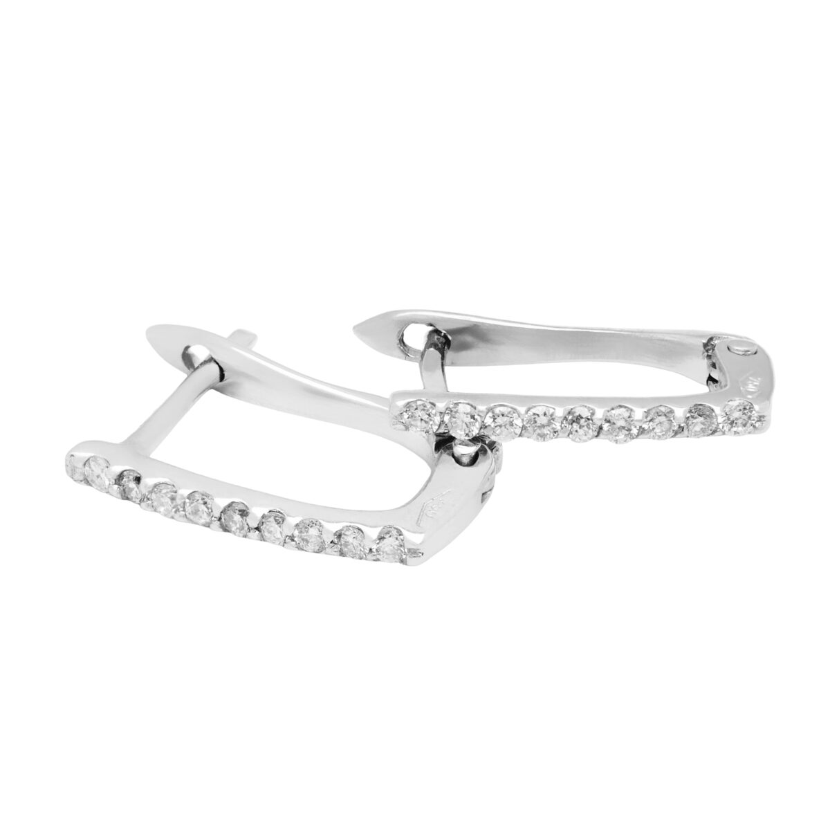 Orecchini oro bianco con barrette di diamanti-1