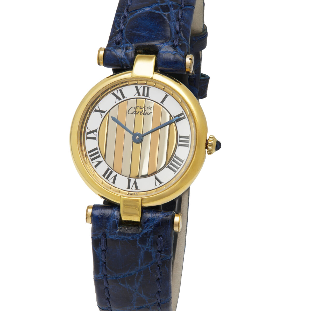 Cartier vendome must de cartier vermeil quartz 24 trinity color dial-1